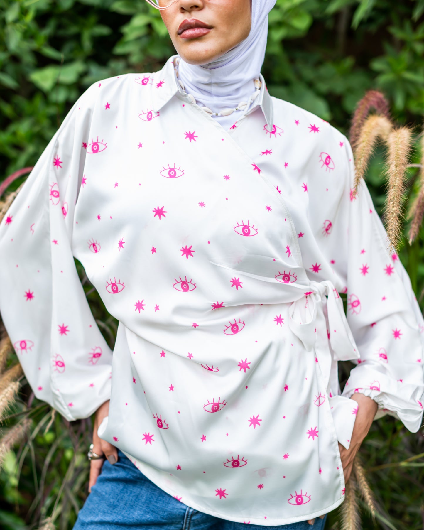 Glam wrap top