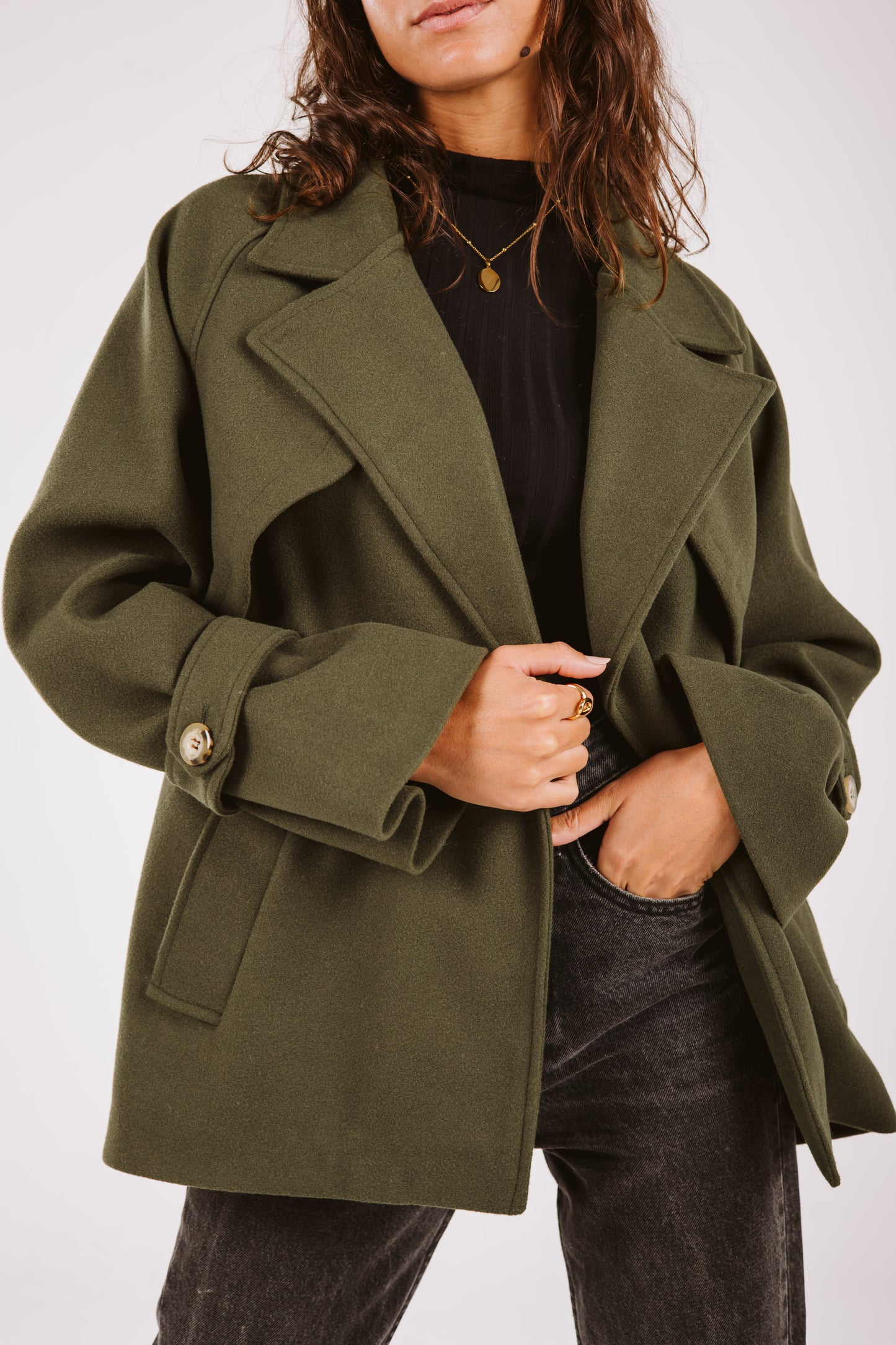 Chilly Chaser Coat in olive