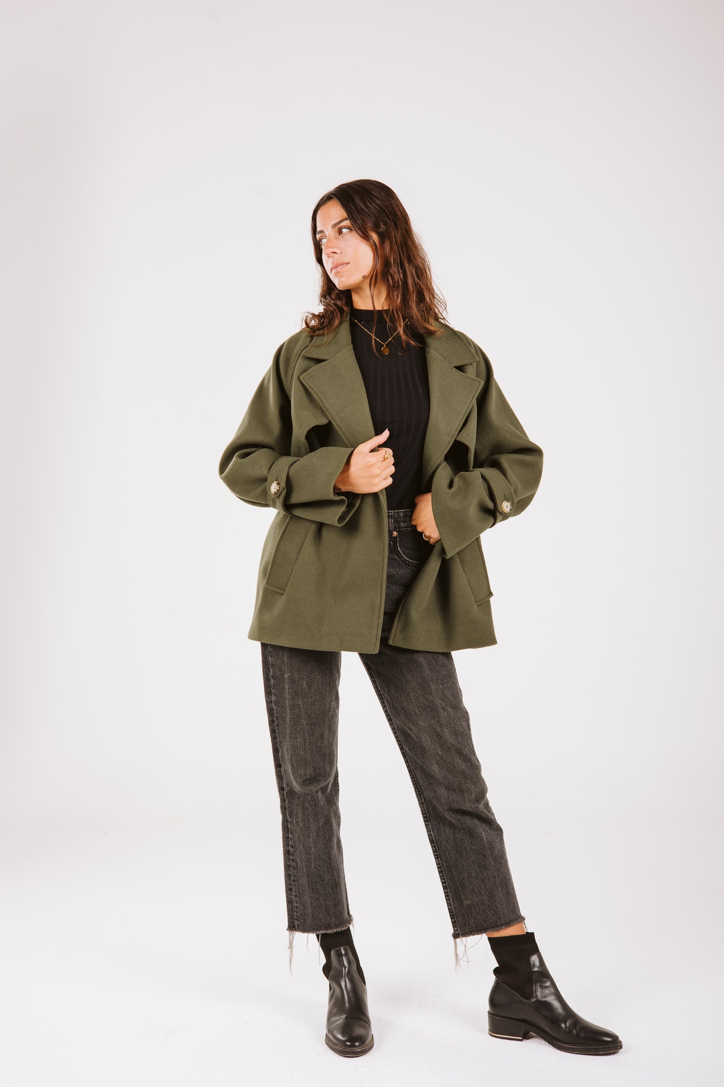 Chilly Chaser Coat in olive