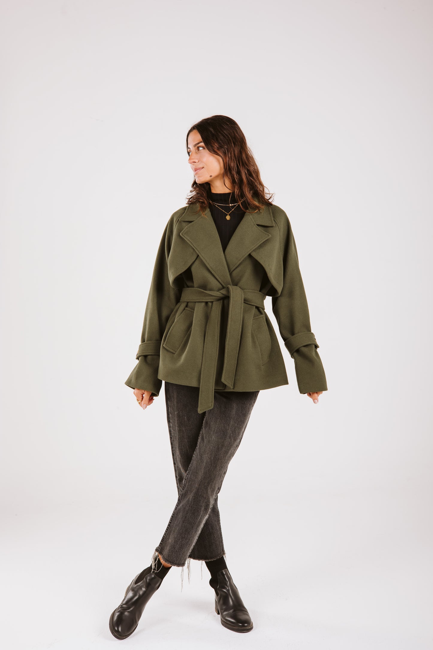 Chilly Chaser Coat in olive