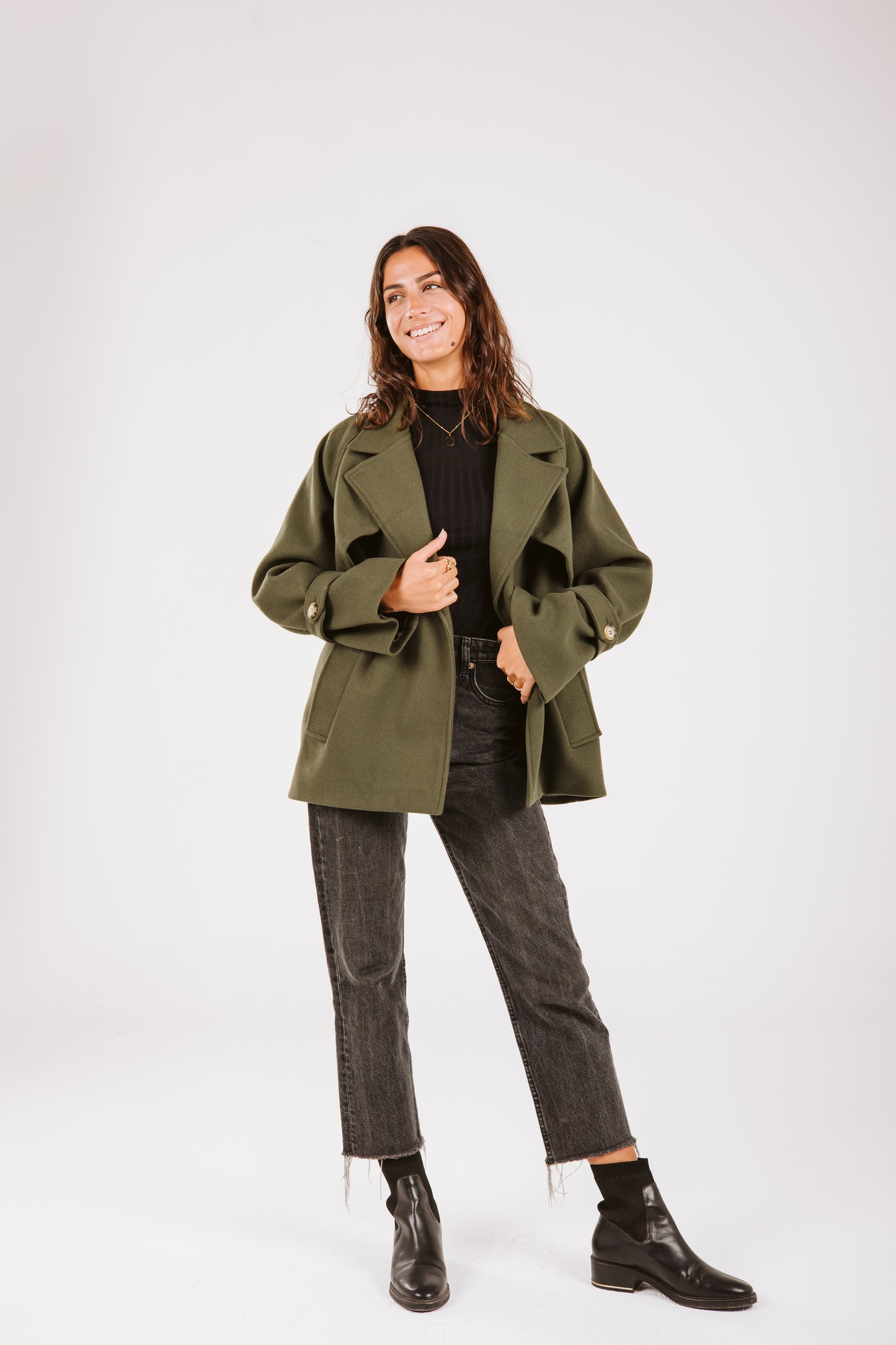 Chilly Chaser Coat in olive