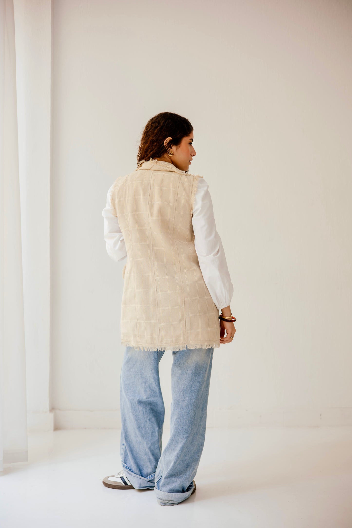 Spring sparkle fringy vest