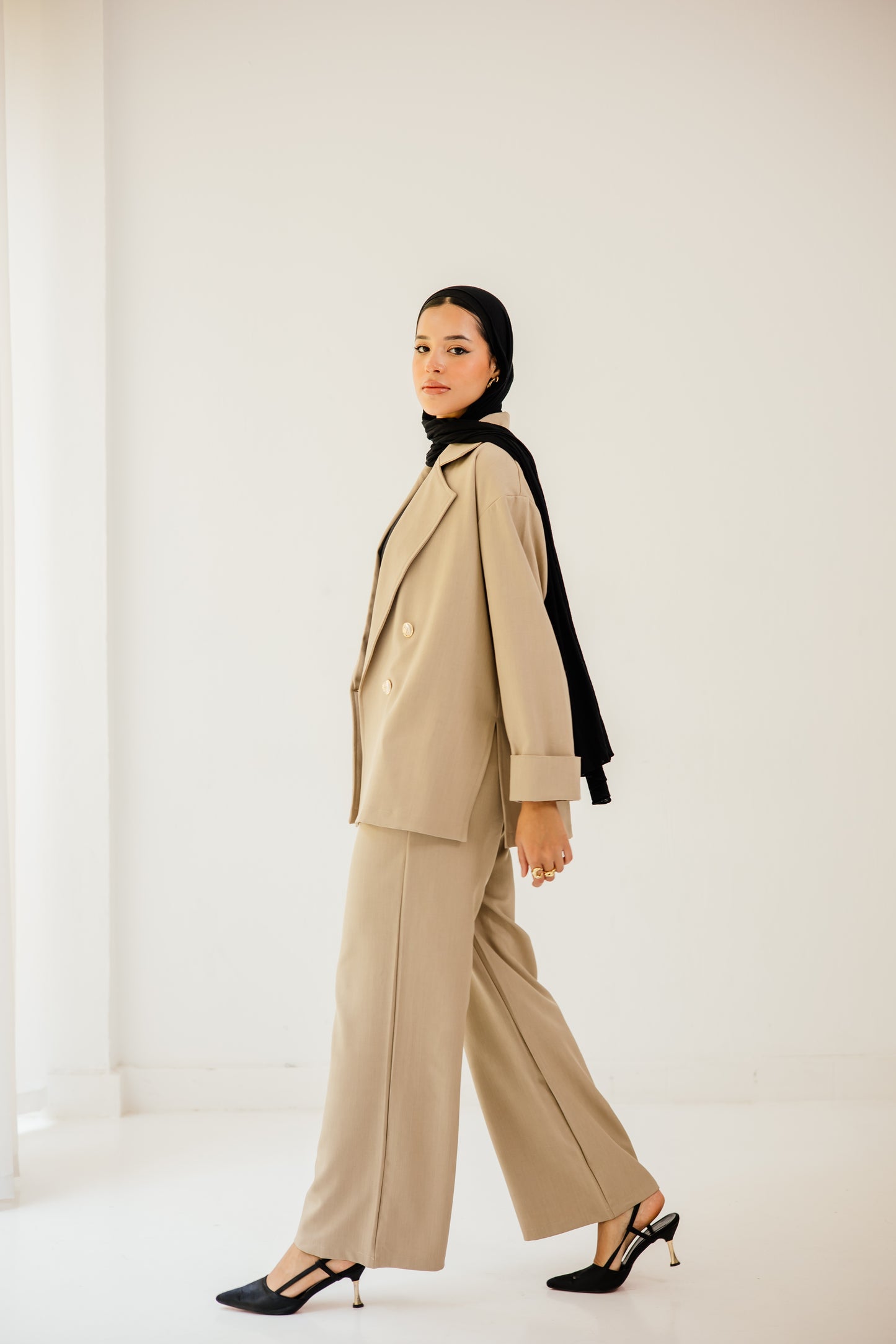 The iconic set in beige