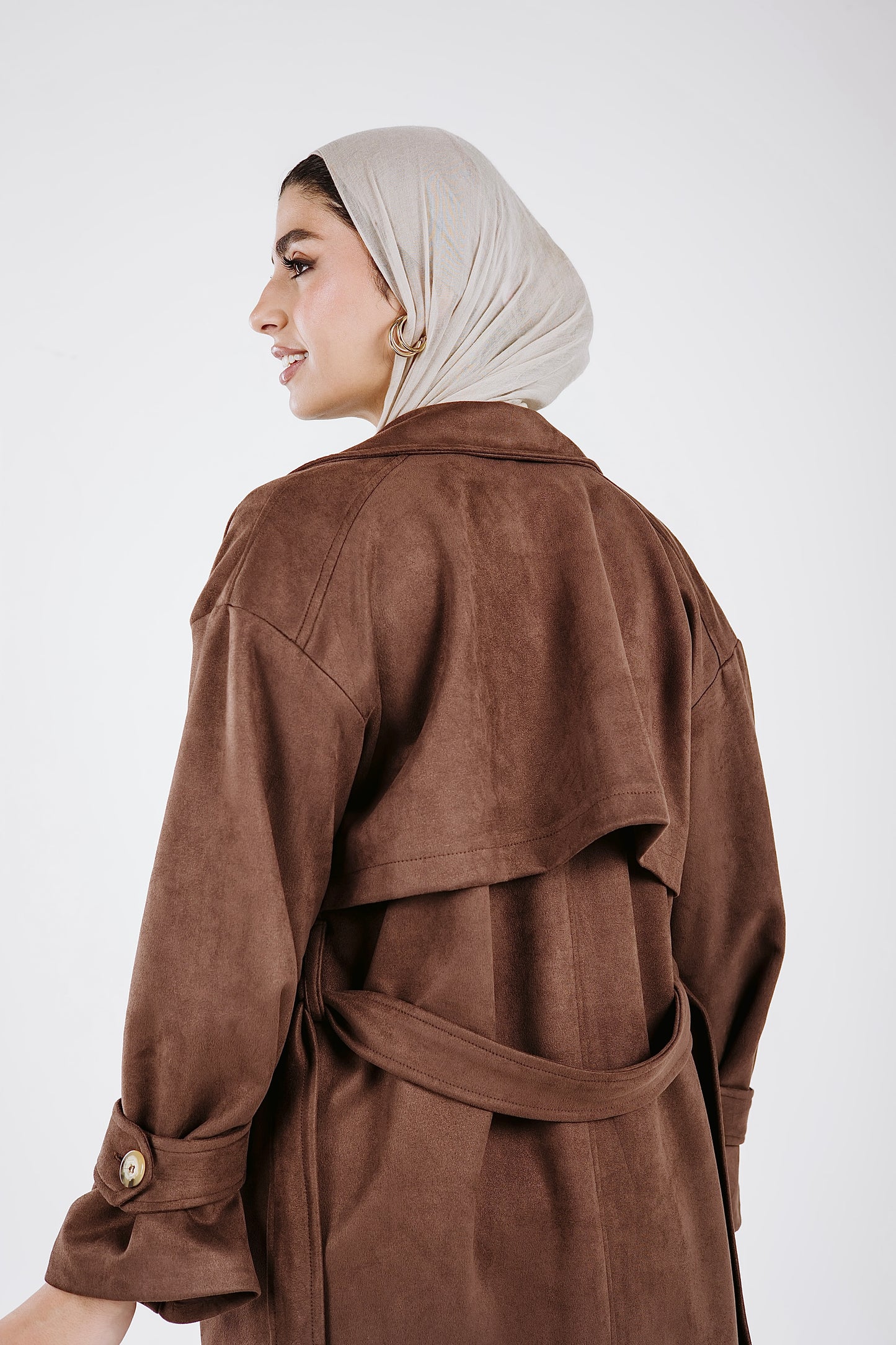 The iconic suede trench coat