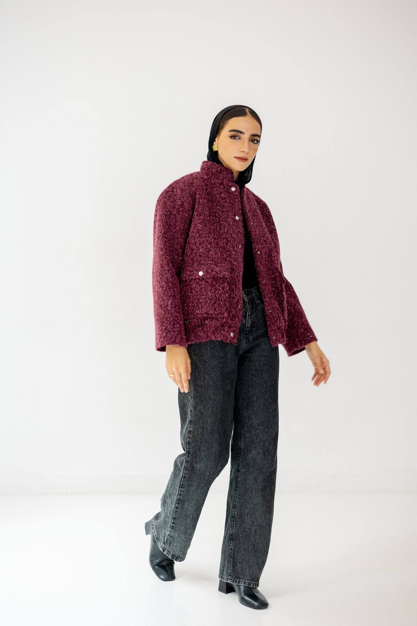 The Luxe Teddy Bouclé in Berry