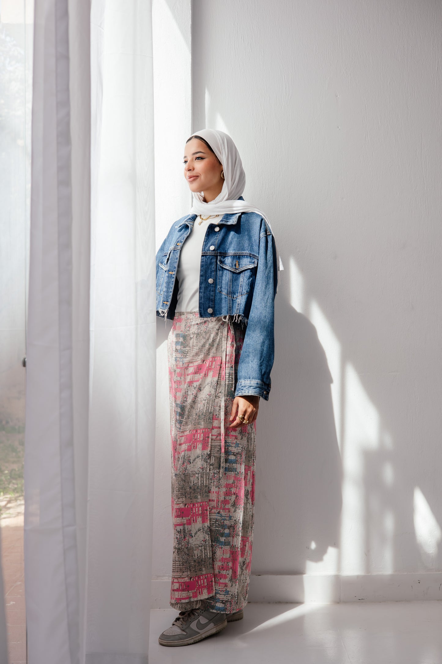 Patches wrap skirt
