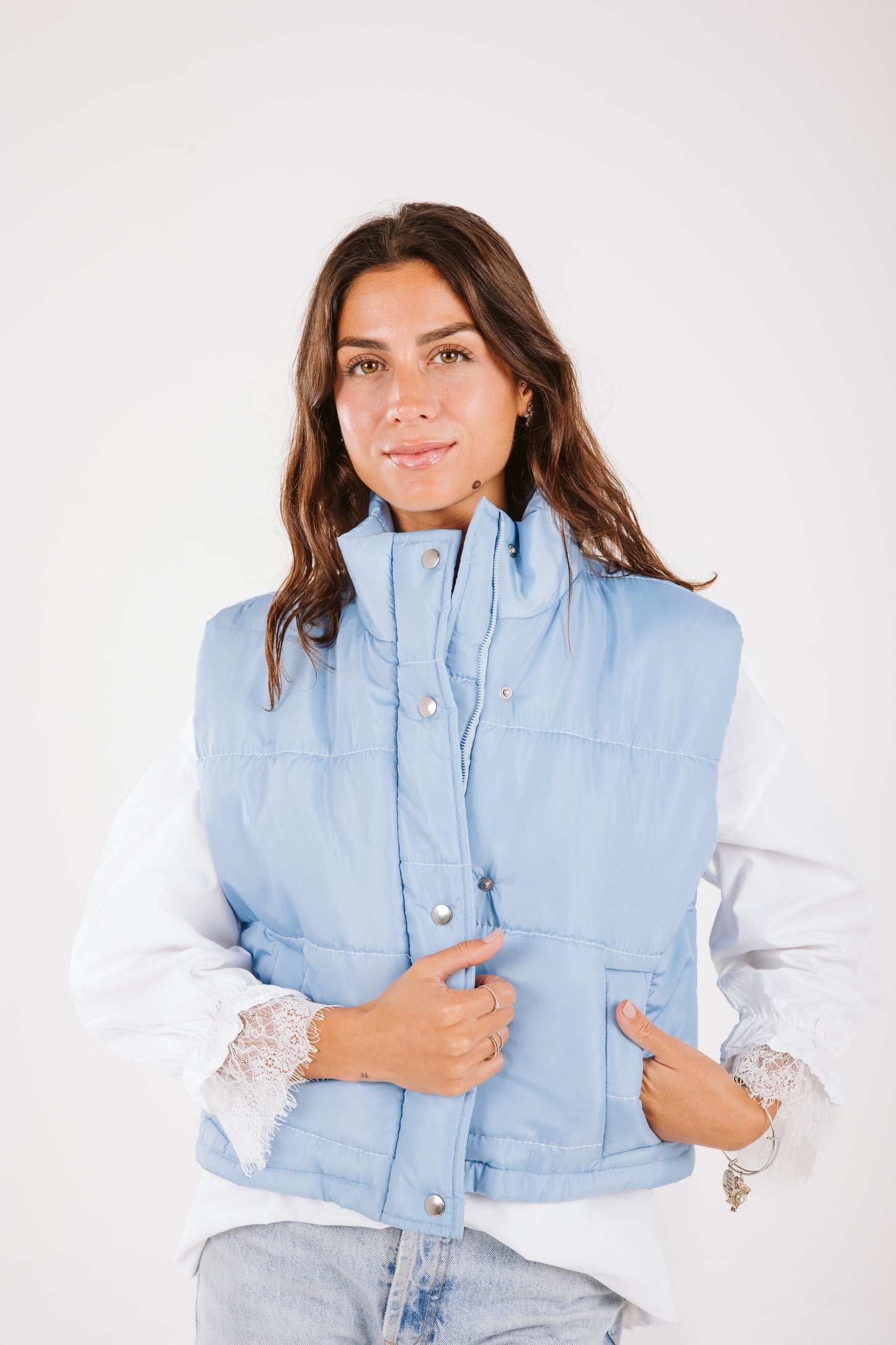 Crop puffer vest