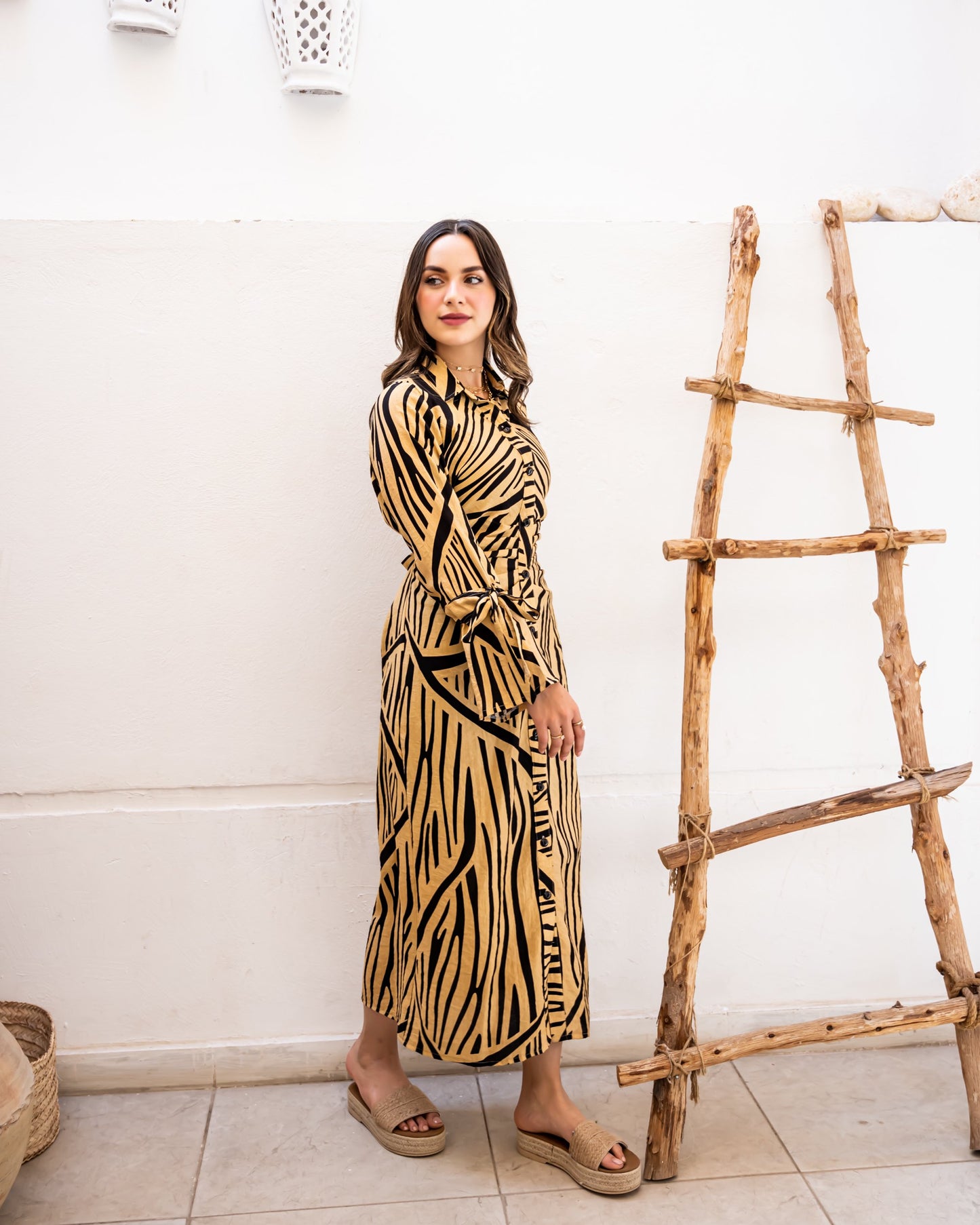 Pleated waist dress