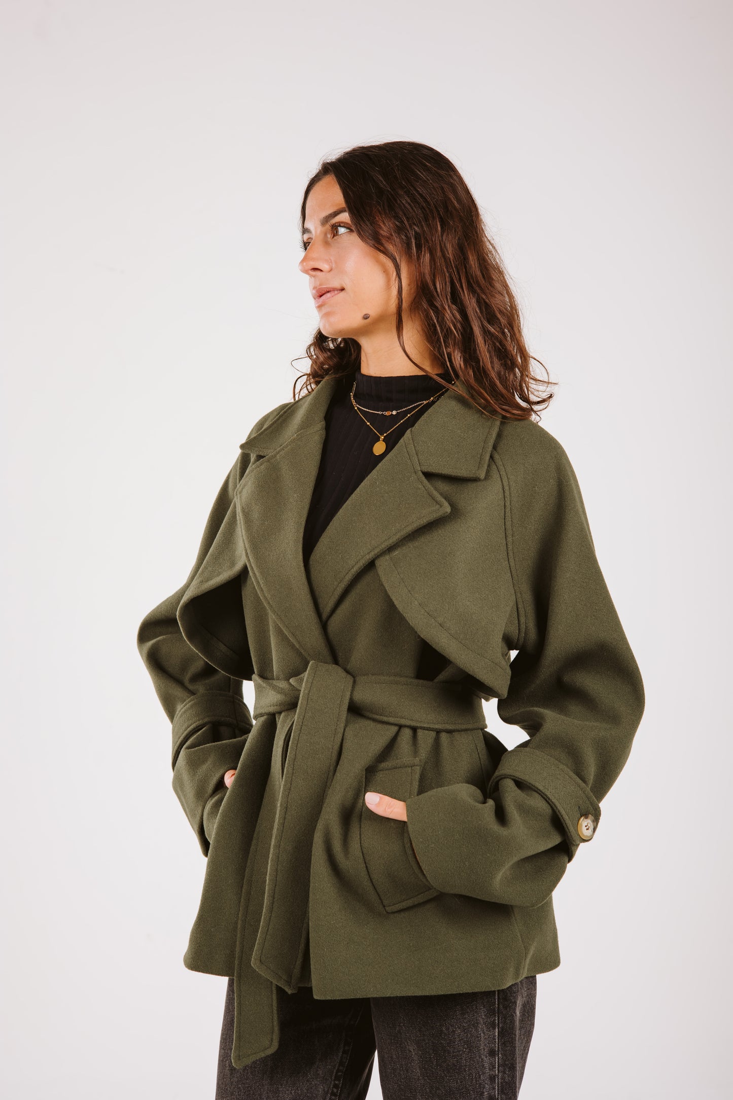 Chilly Chaser Coat in olive