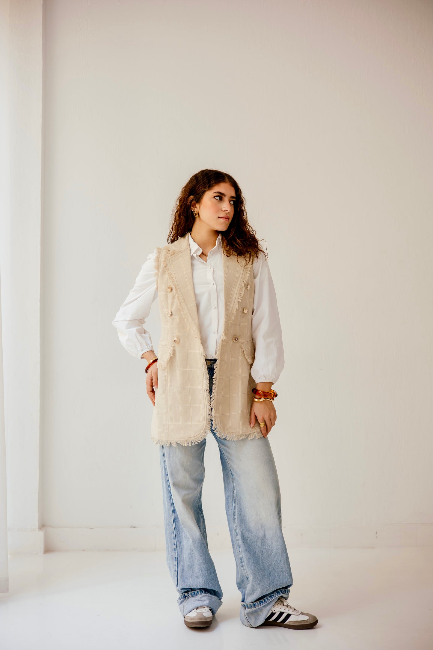 Spring sparkle fringy vest