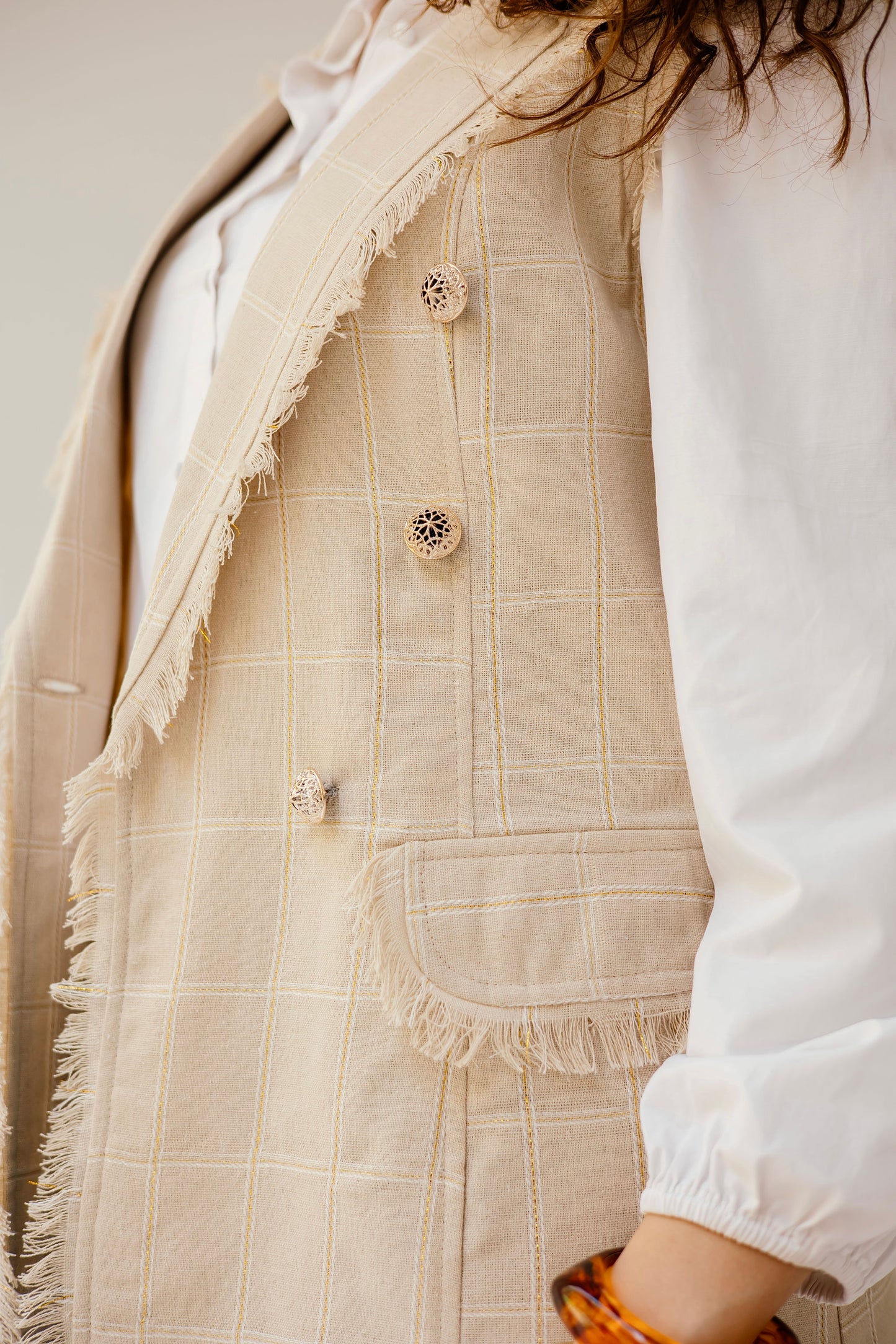 Spring sparkle fringy vest