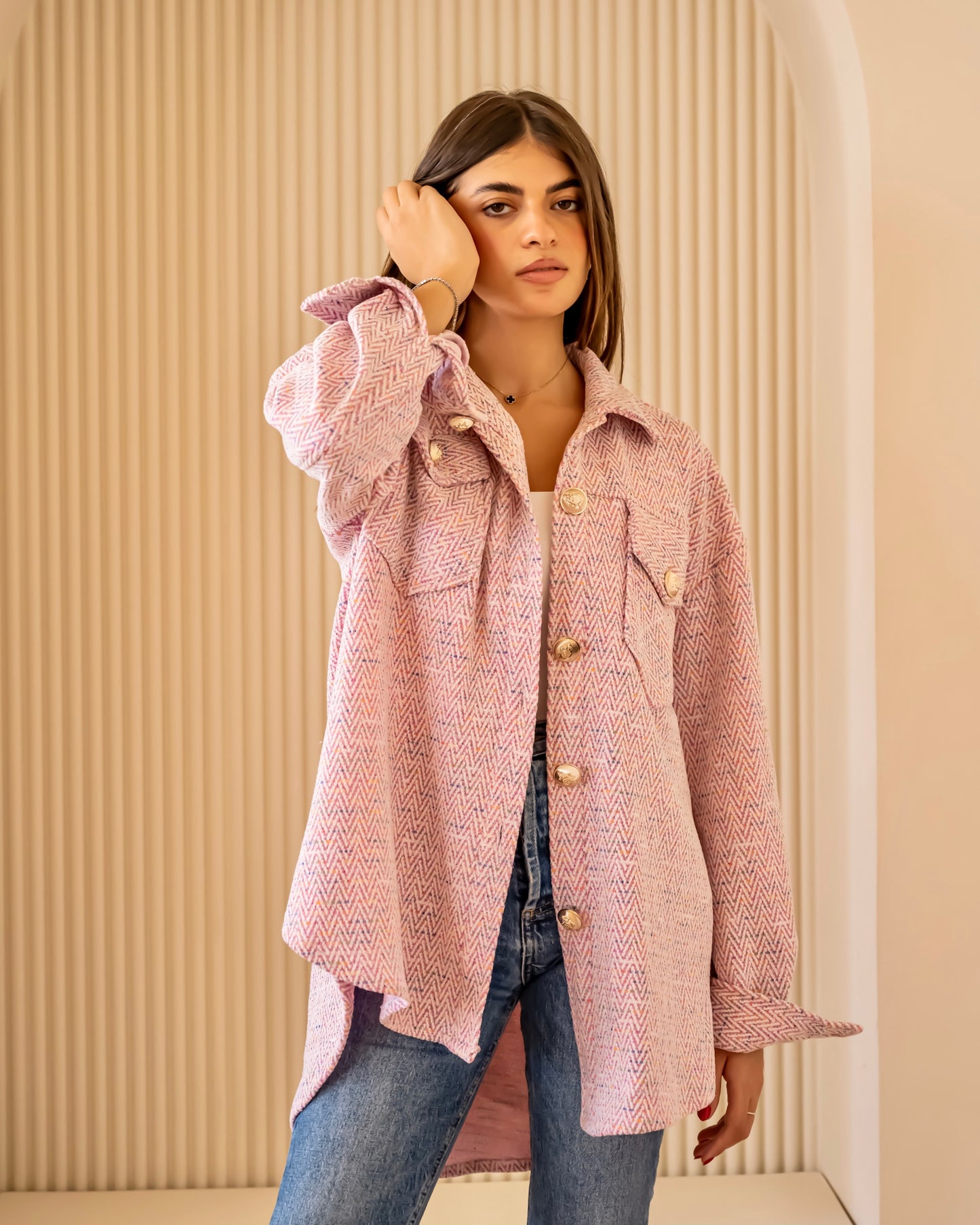 Shimmery oversized shirt