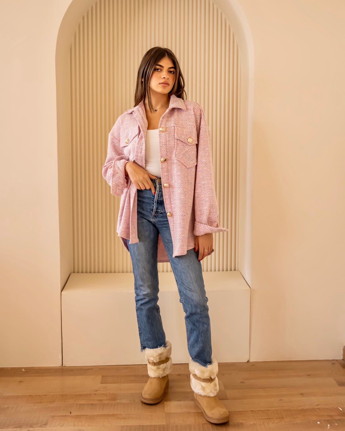 Shimmery oversized shirt
