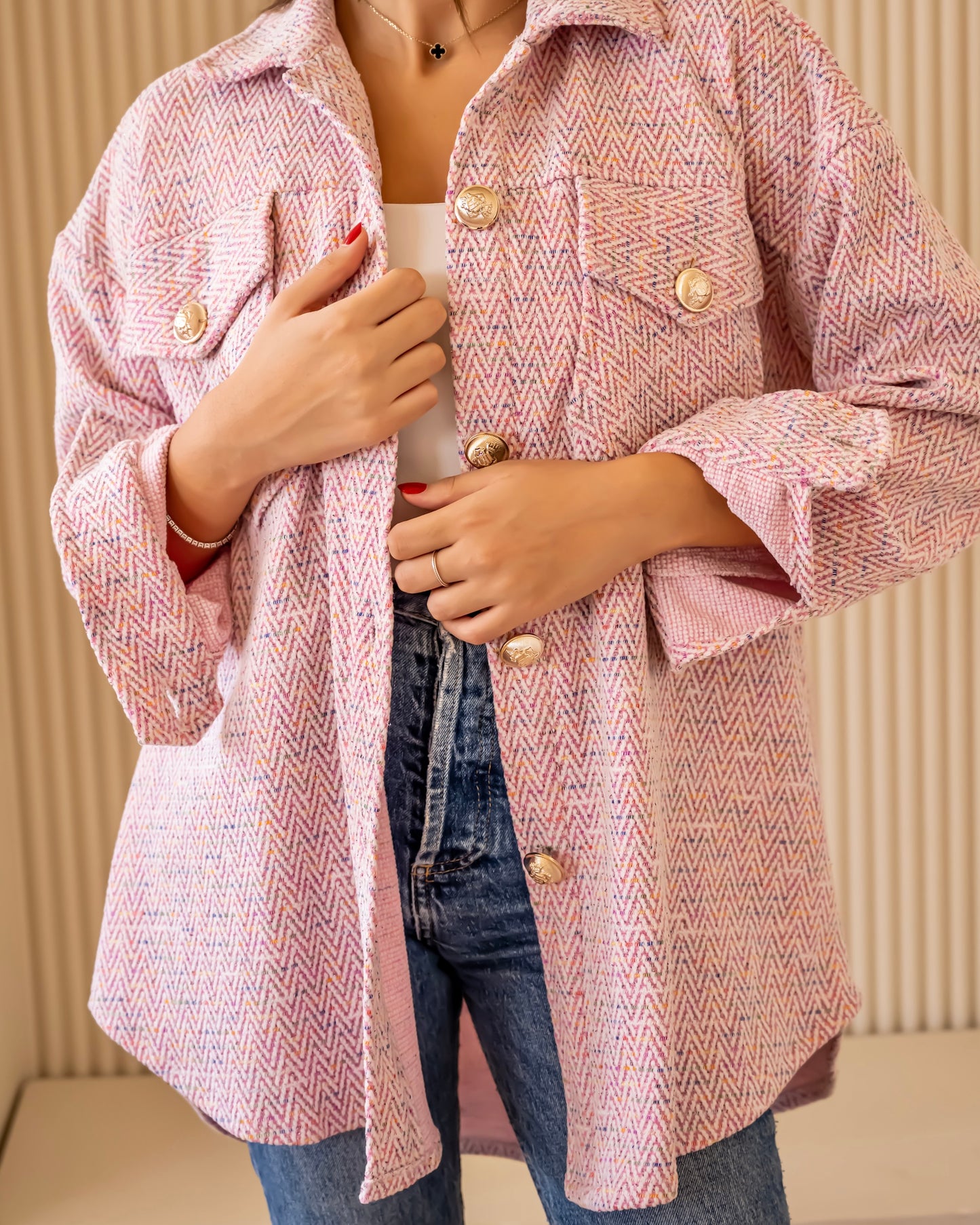 Shimmery oversized shirt