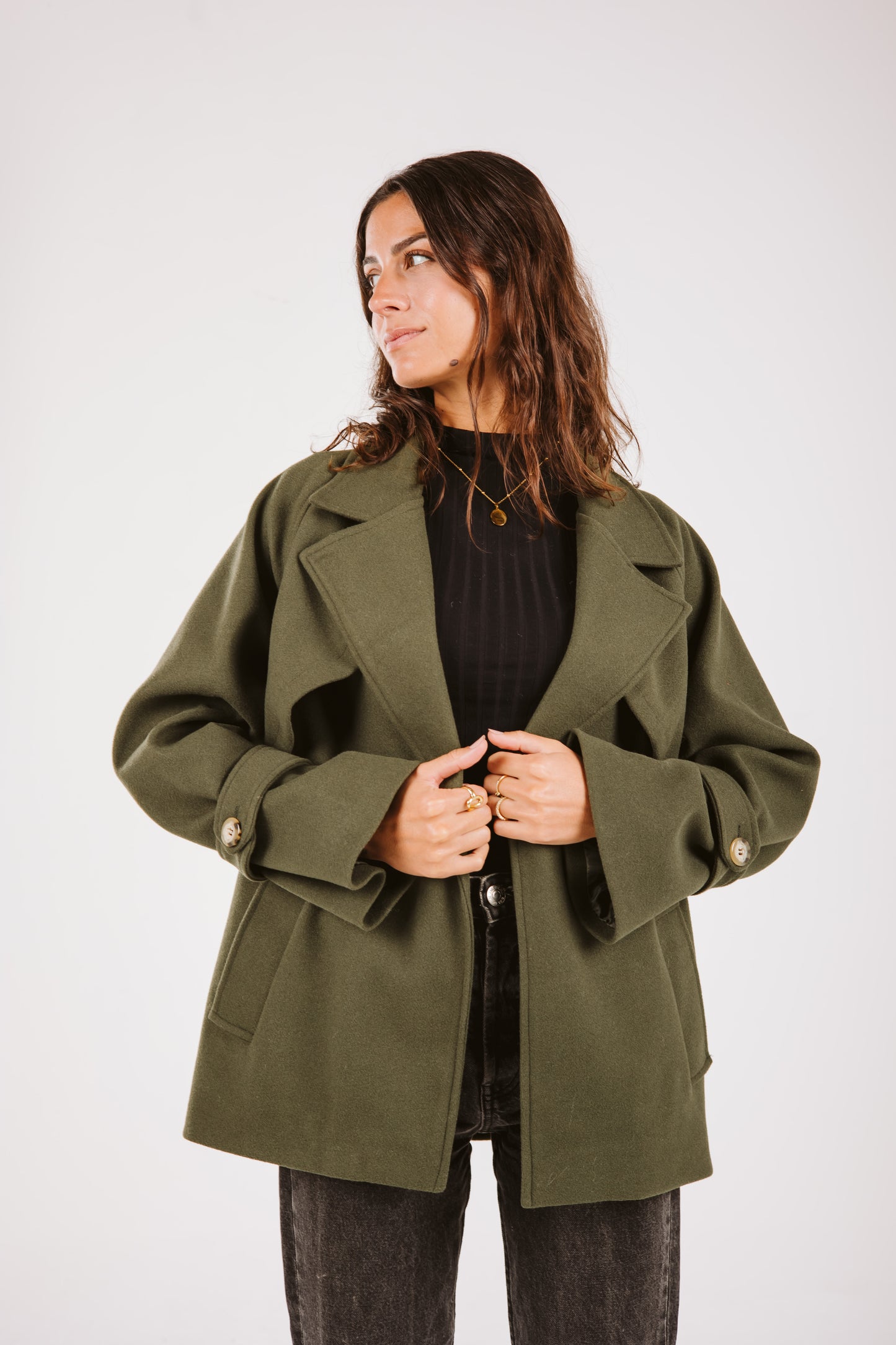 Chilly Chaser Coat in olive