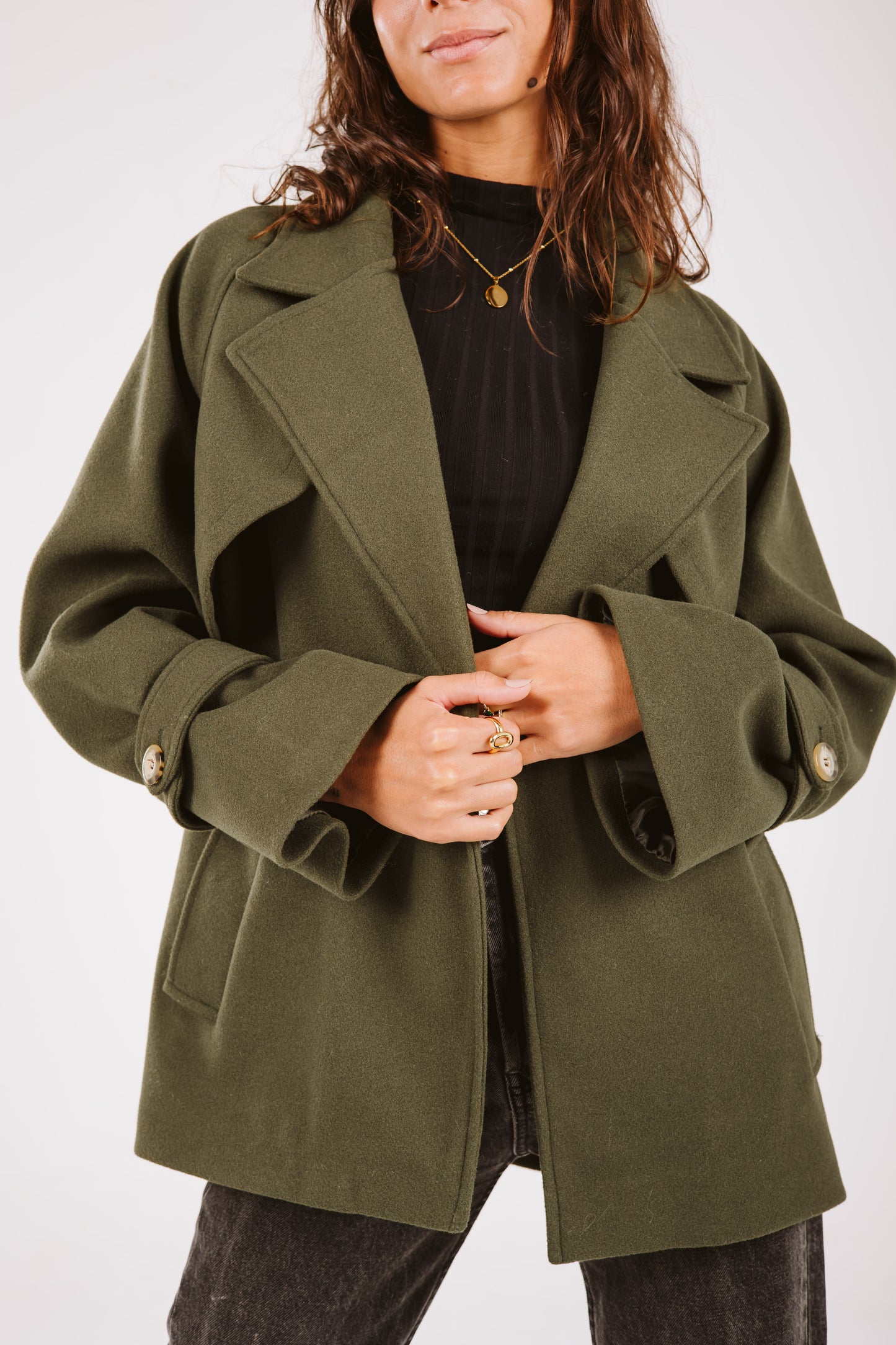 Chilly Chaser Coat in olive