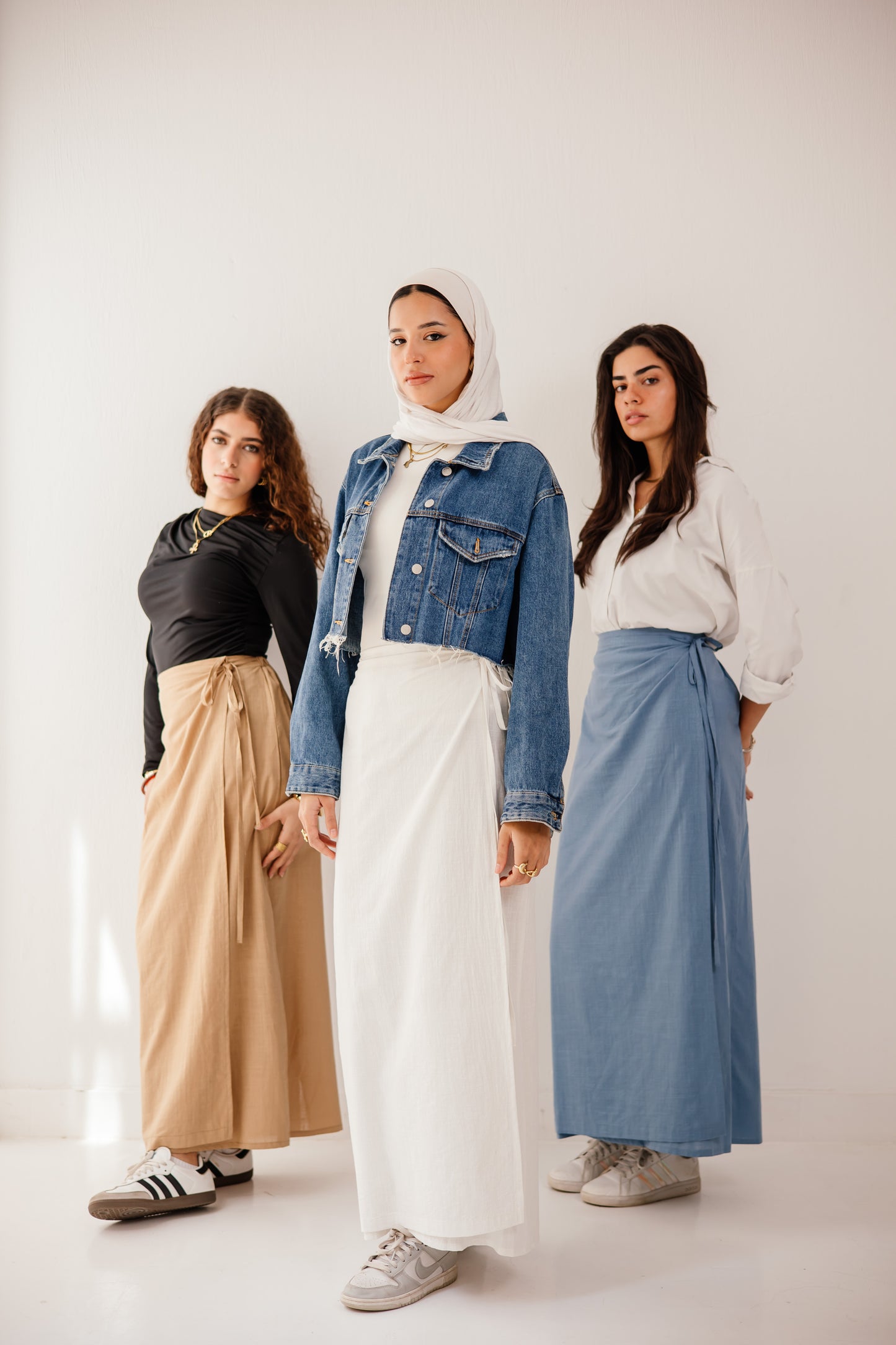 The wrap skirt in blue
