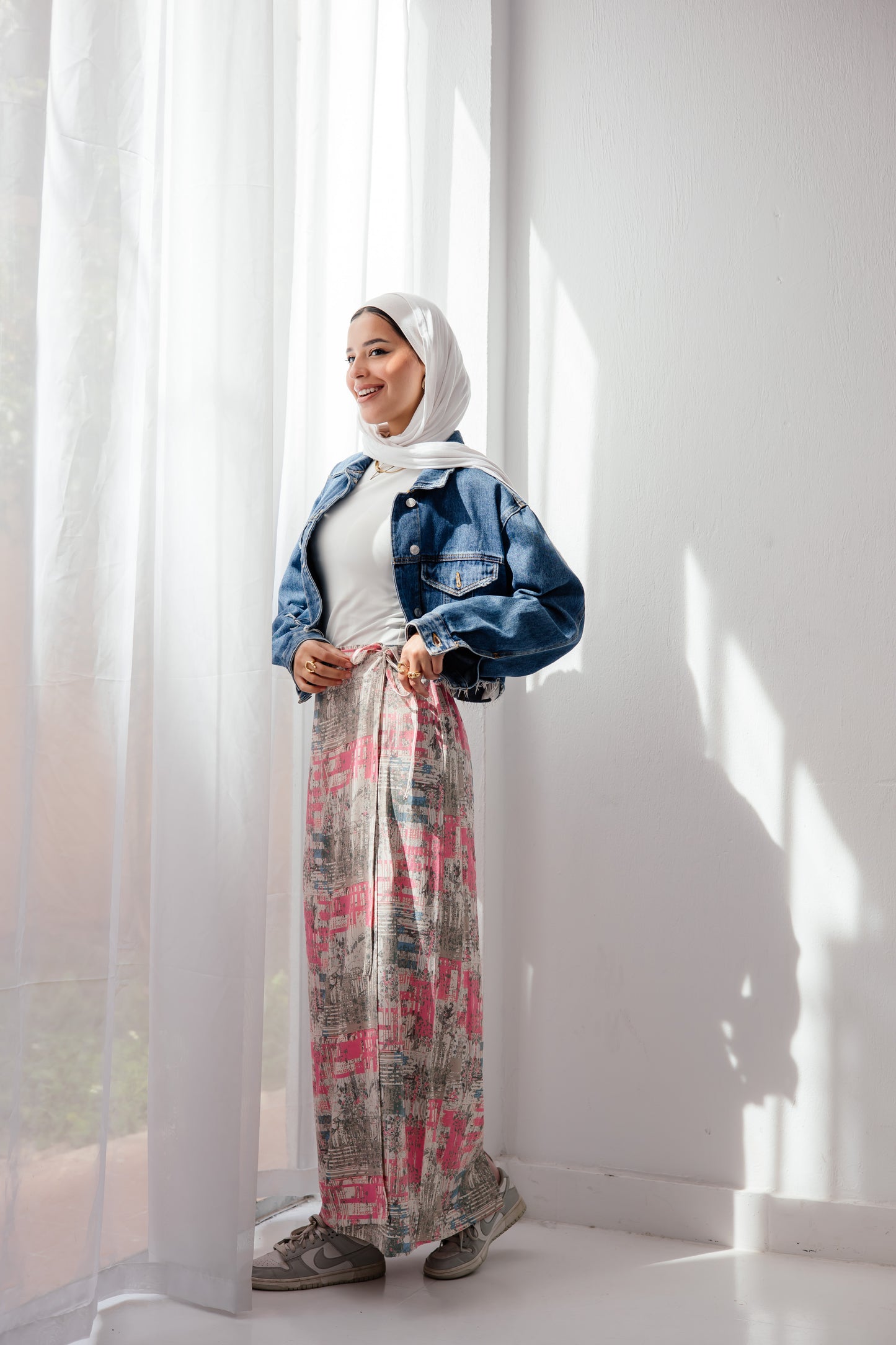 Patches wrap skirt