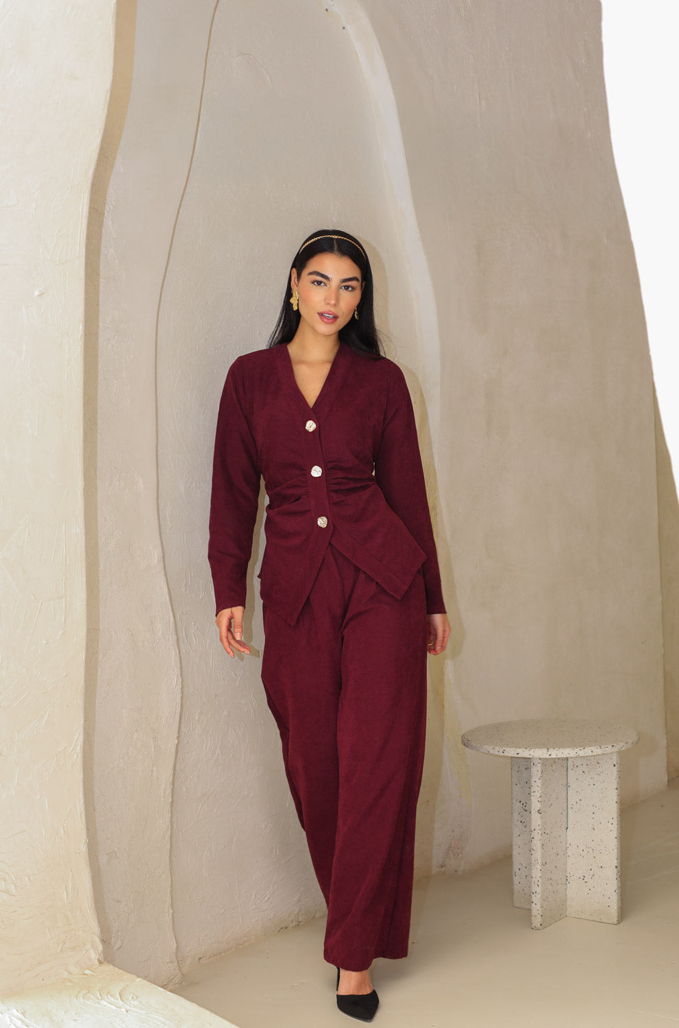 Aura Set In Burgundy