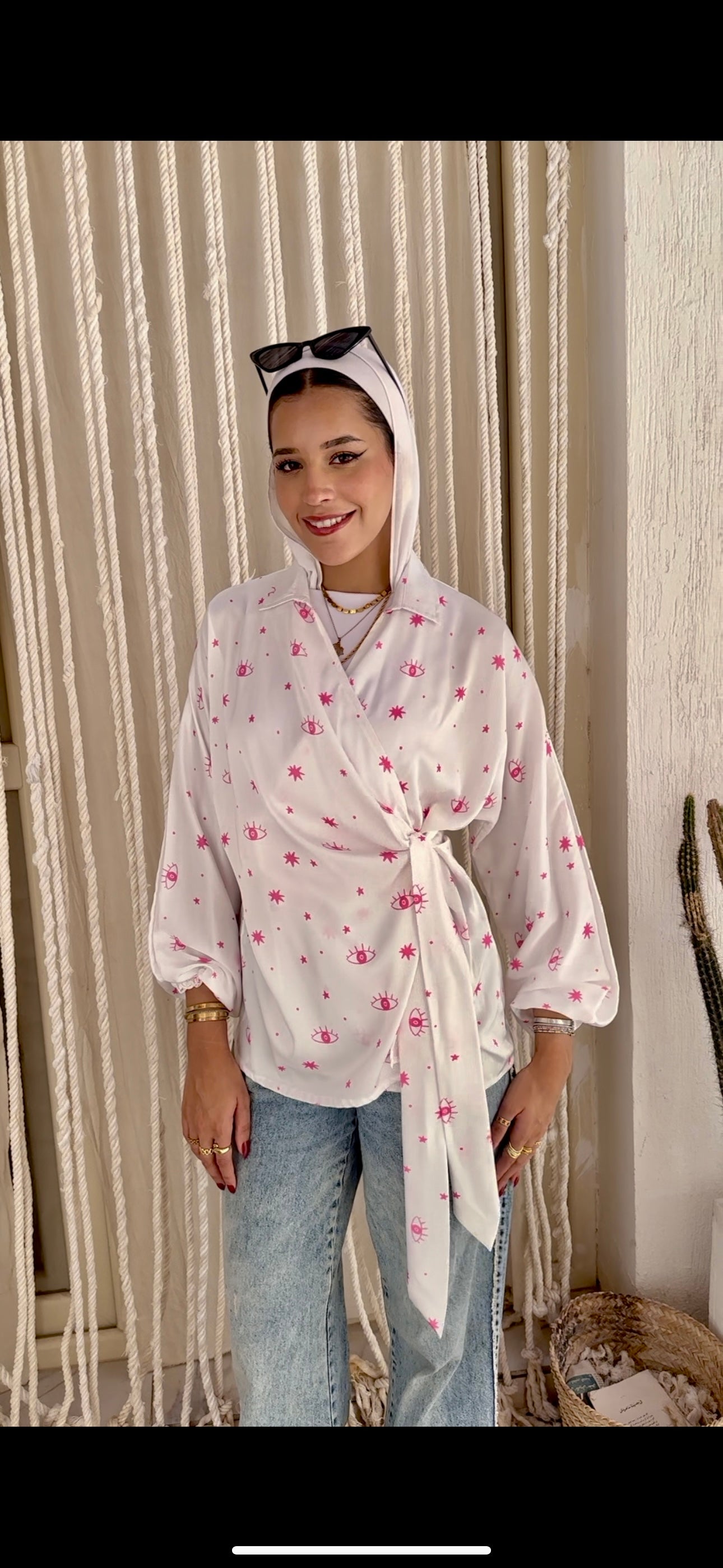 Glam wrap top