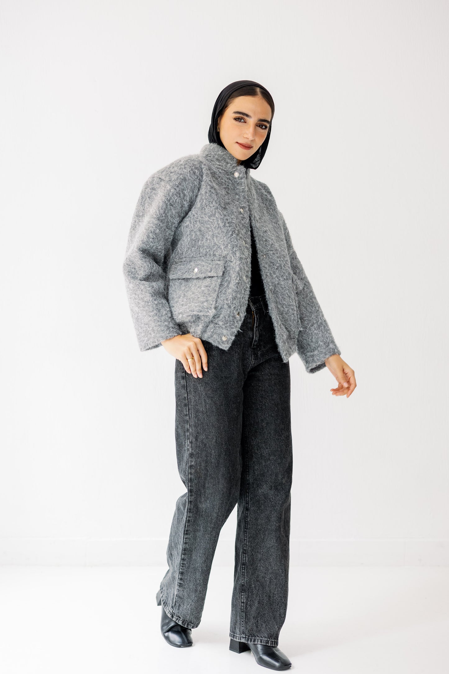 The Luxe Teddy Bouclé in Grey