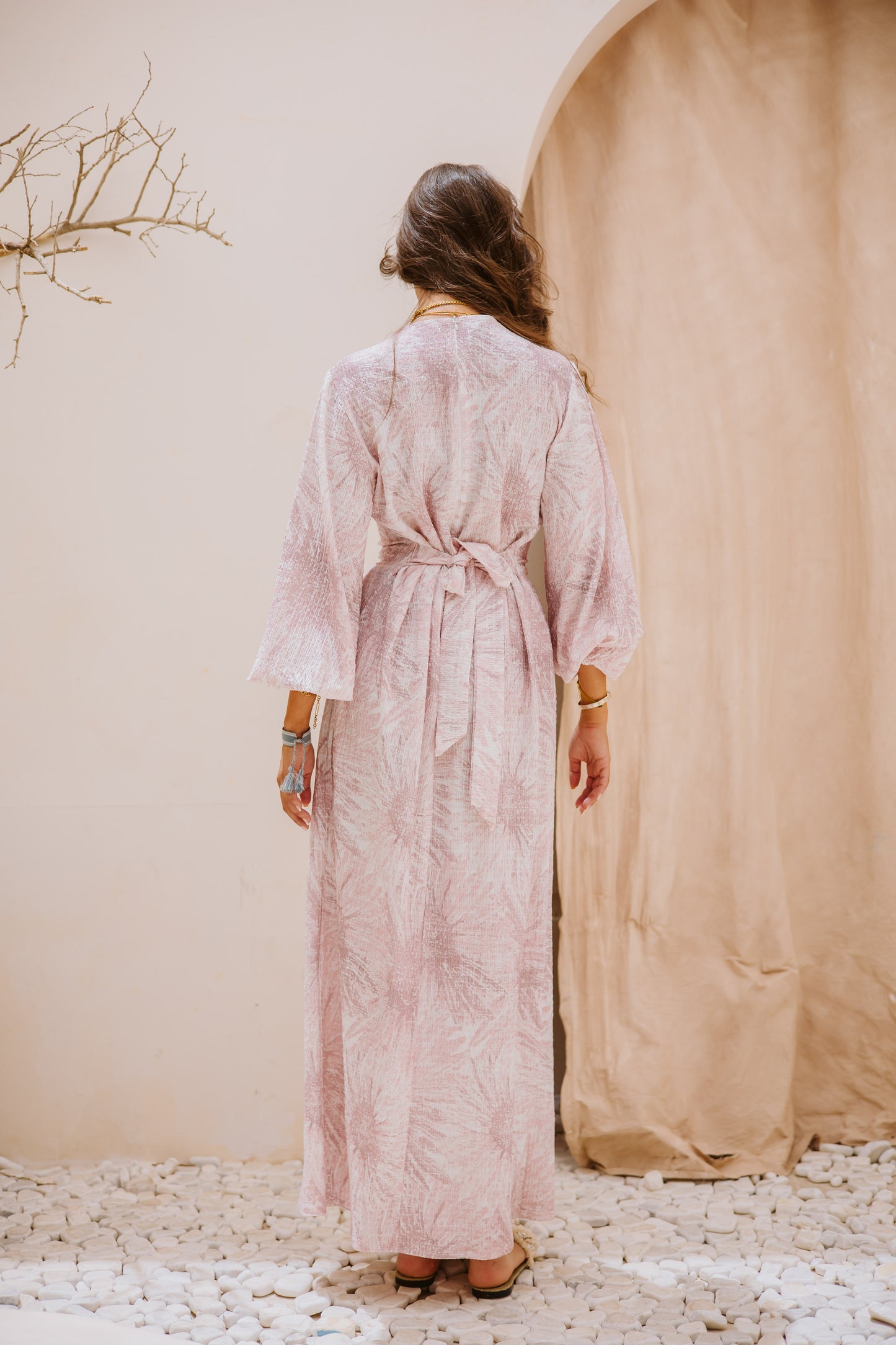 Floral knot dress in rose