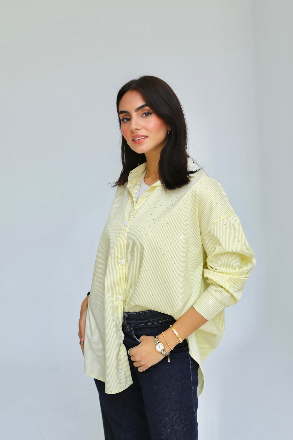 Stardust stripe shirt in yellow