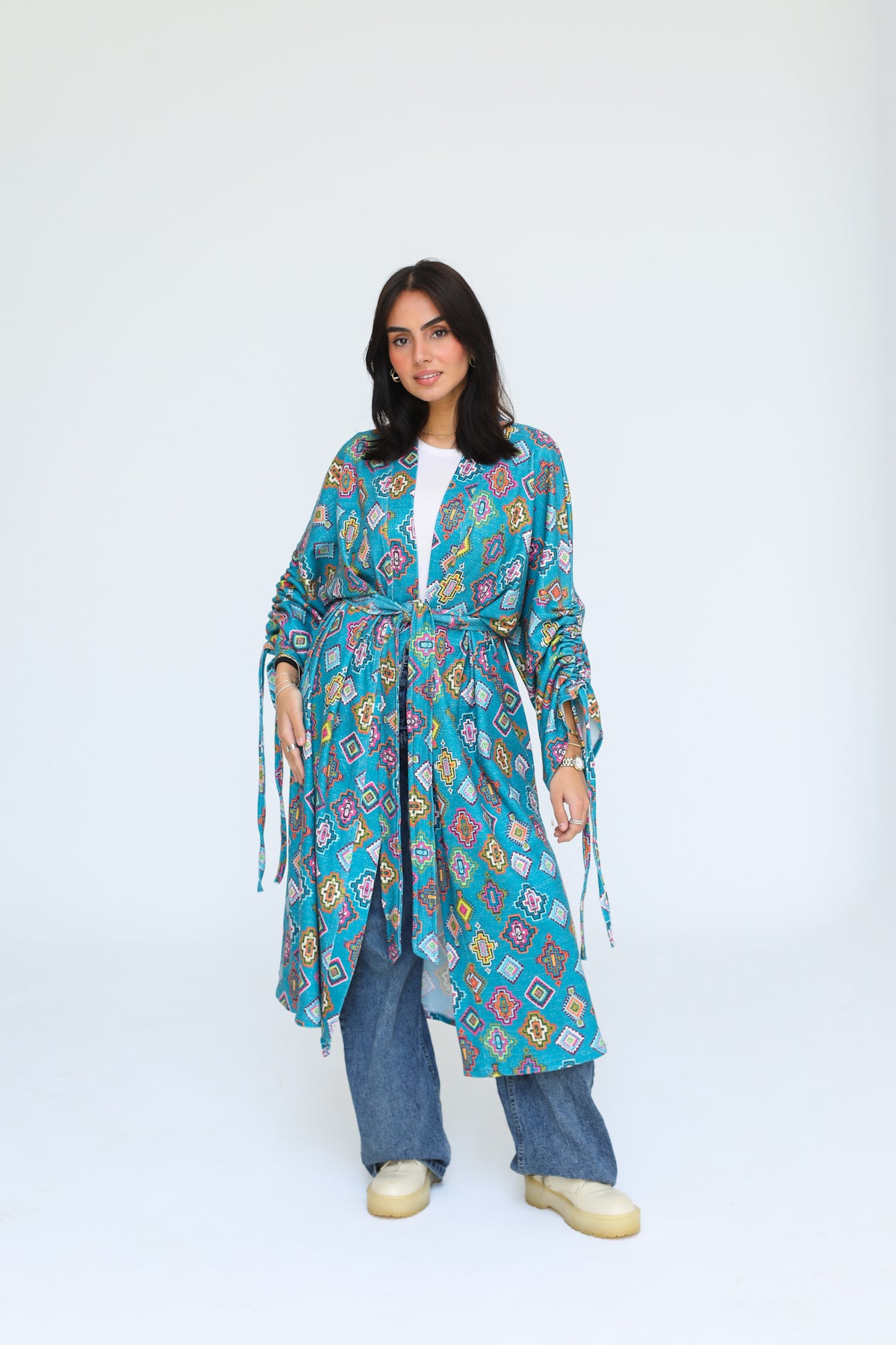 Turquoise Mosaic Kimono