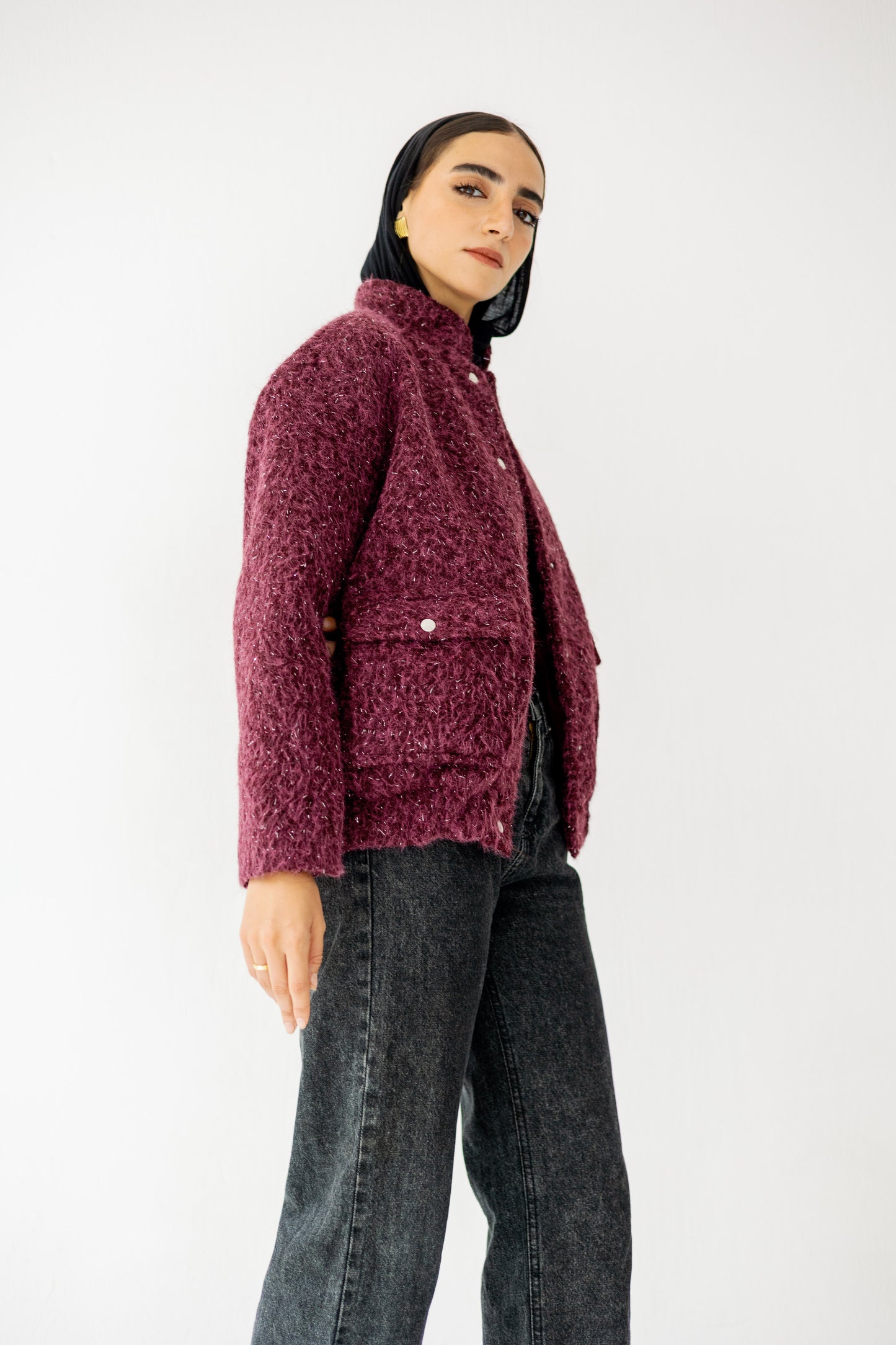 The Luxe Teddy Bouclé in Berry