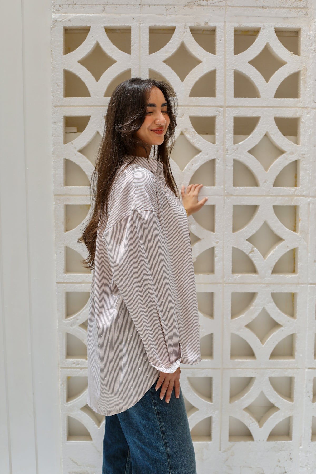 Stardust stripe shirt in beige