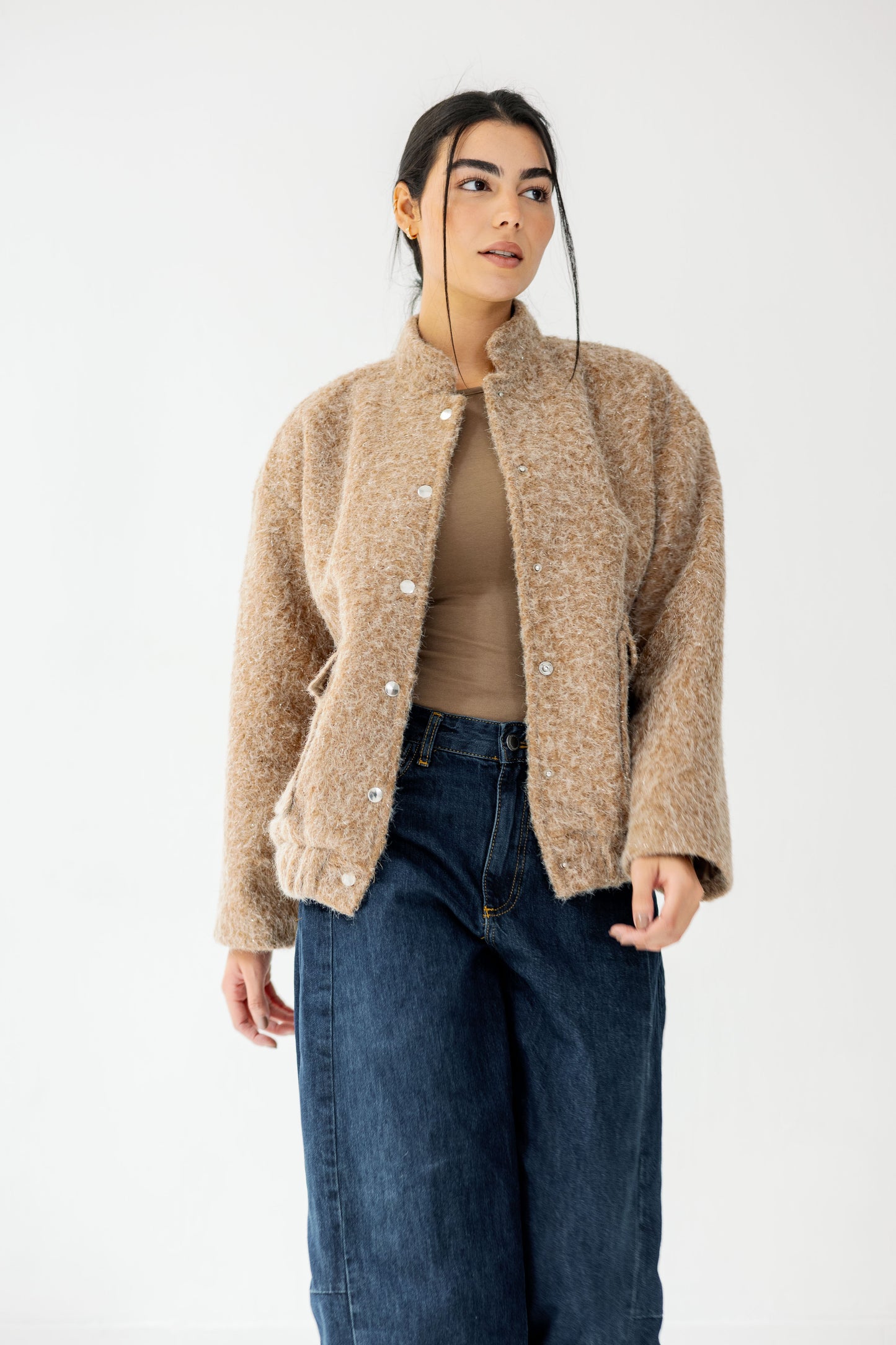 The Luxe Teddy Bouclé in caramel