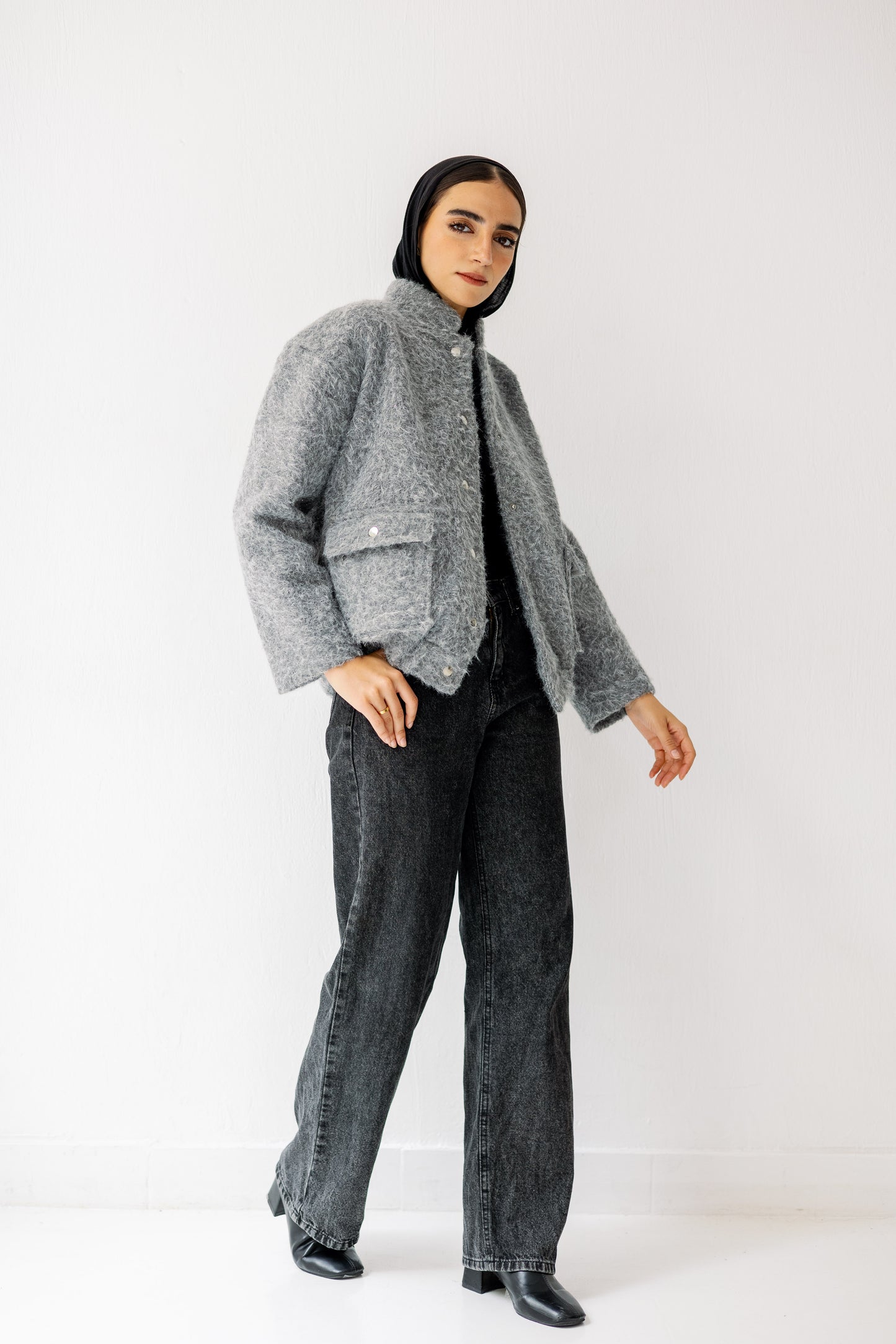The Luxe Teddy Bouclé in Grey