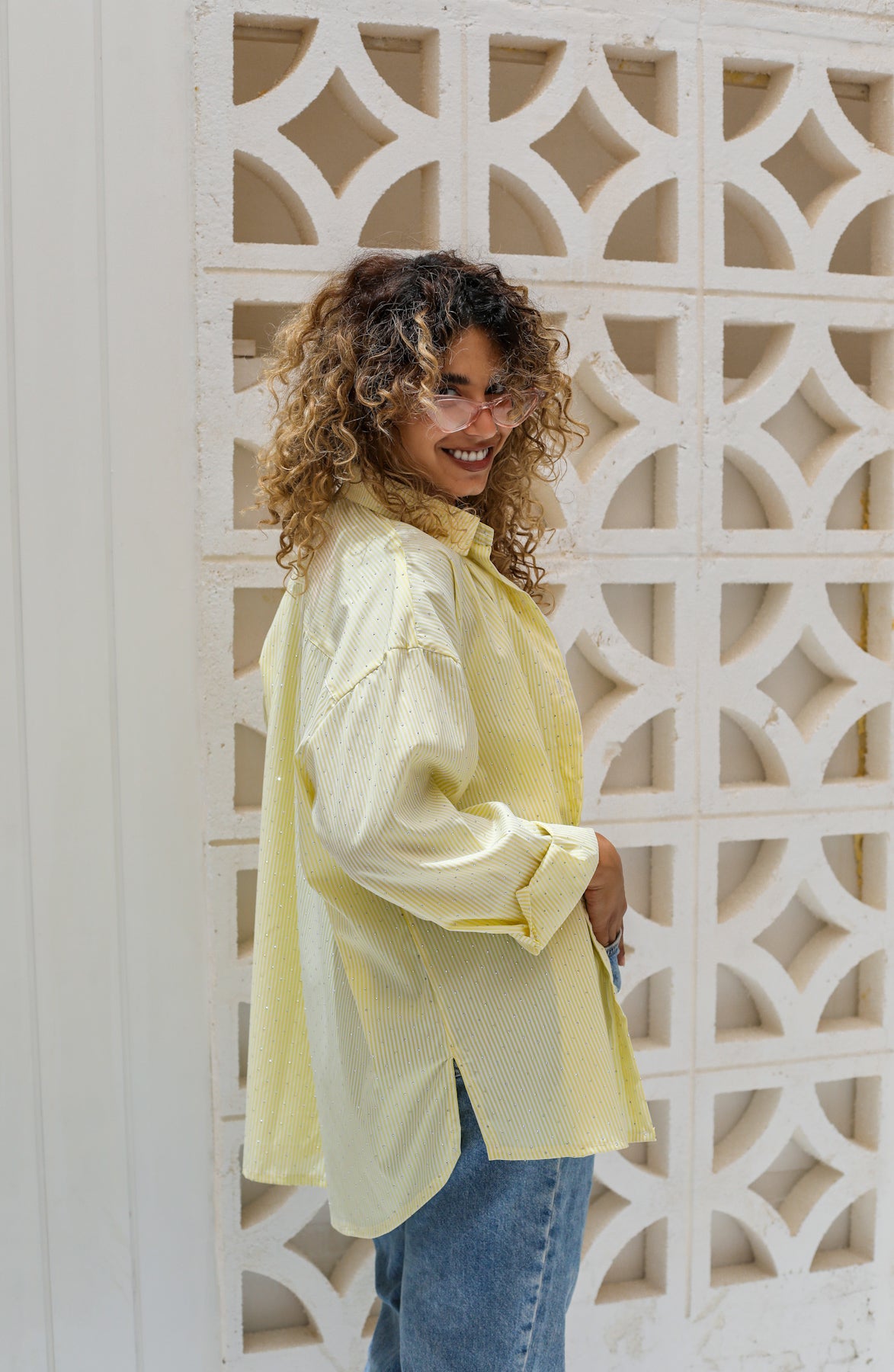 Stardust stripe shirt in yellow