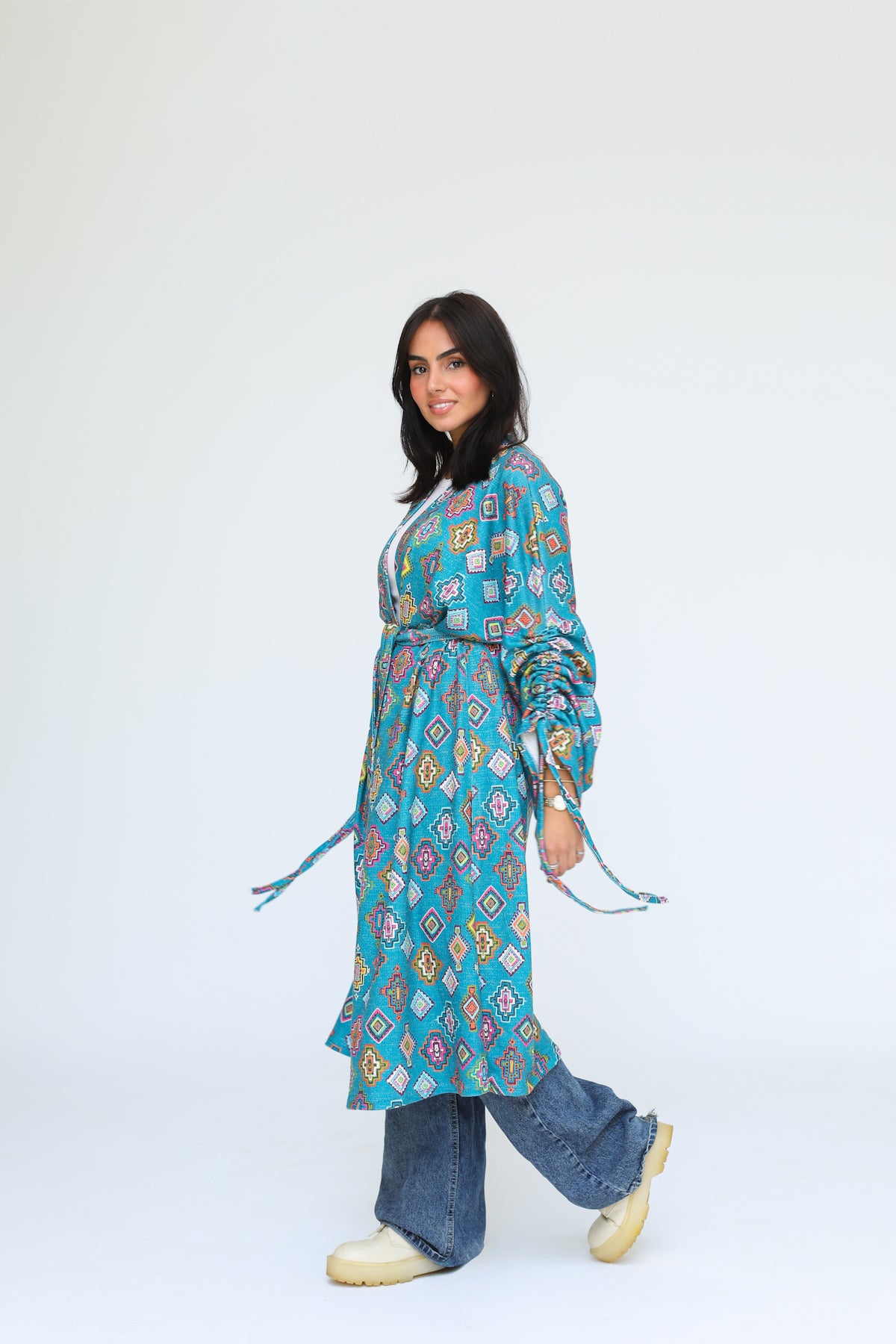 Turquoise Mosaic Kimono