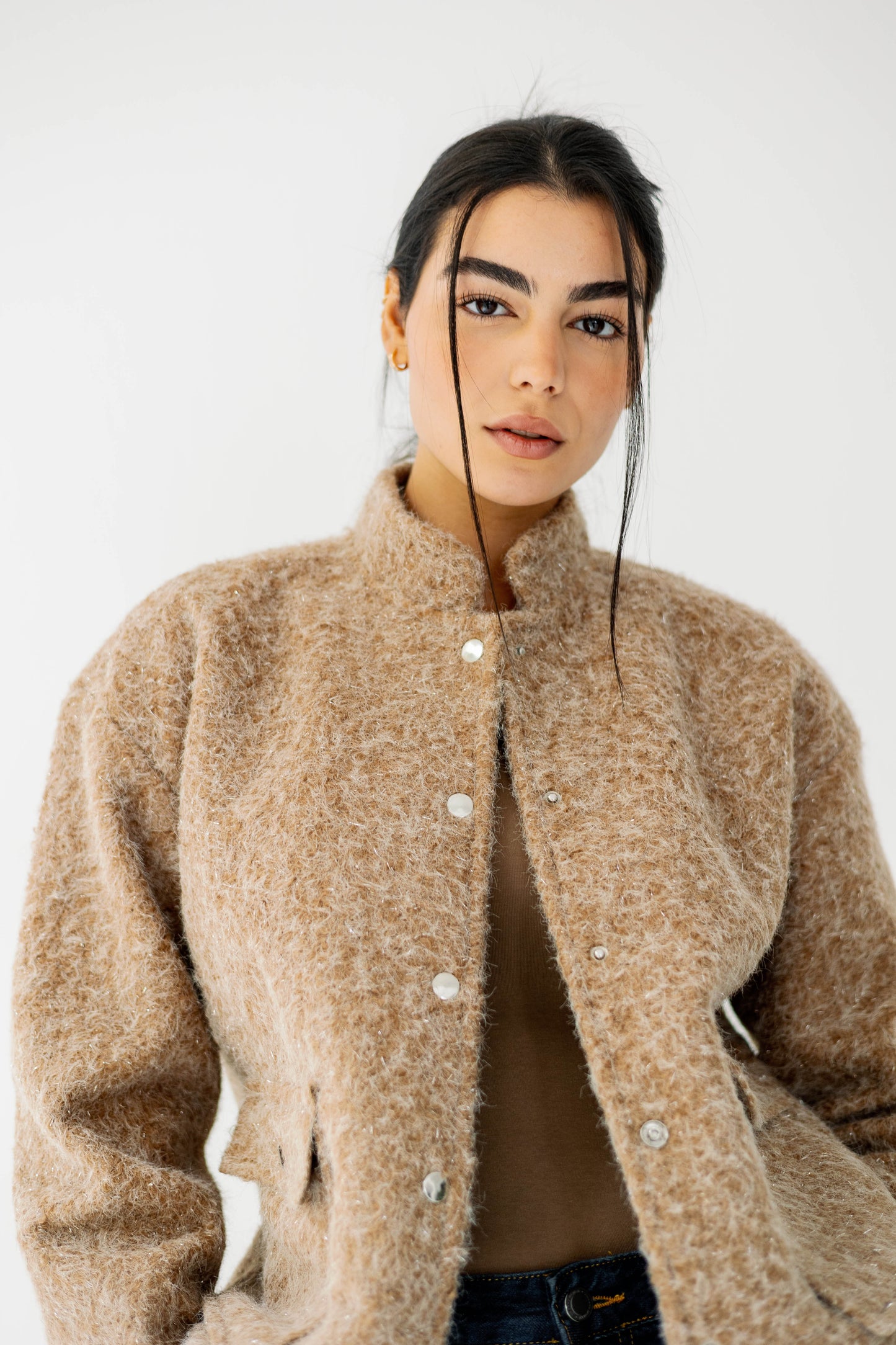 The Luxe Teddy Bouclé in caramel