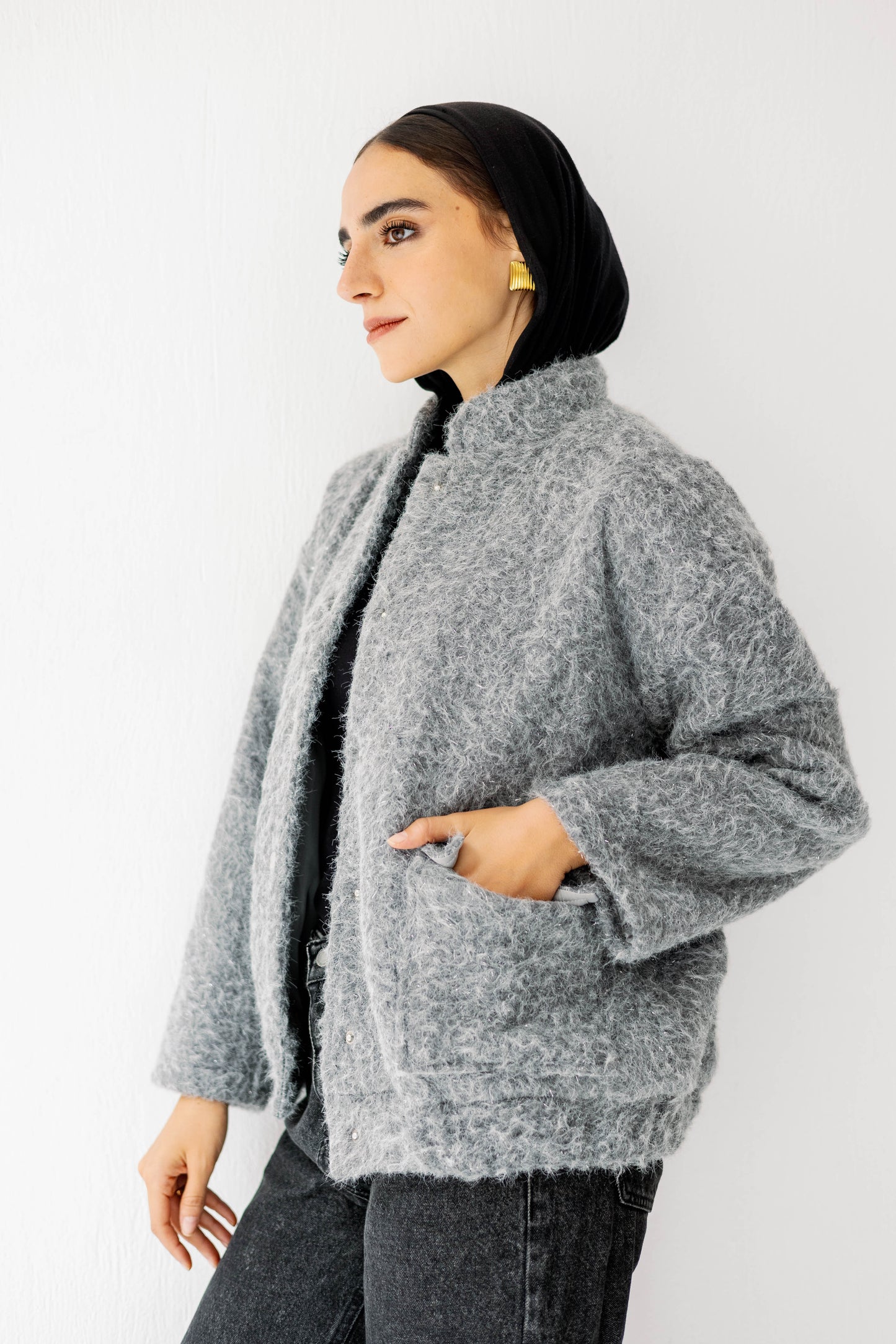 The Luxe Teddy Bouclé in Grey