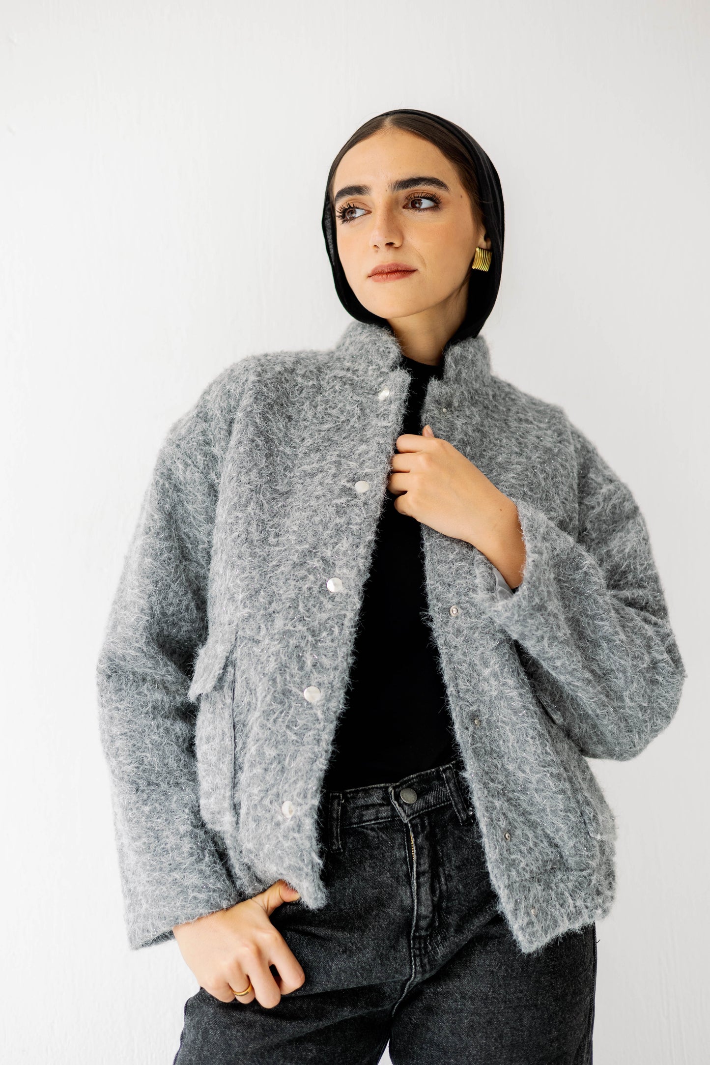 The Luxe Teddy Bouclé in Grey