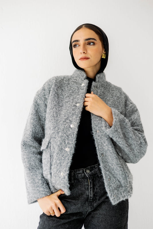 The Luxe Teddy Bouclé in Grey