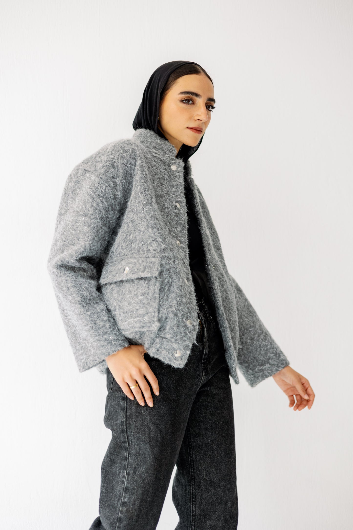 The Luxe Teddy Bouclé in Grey