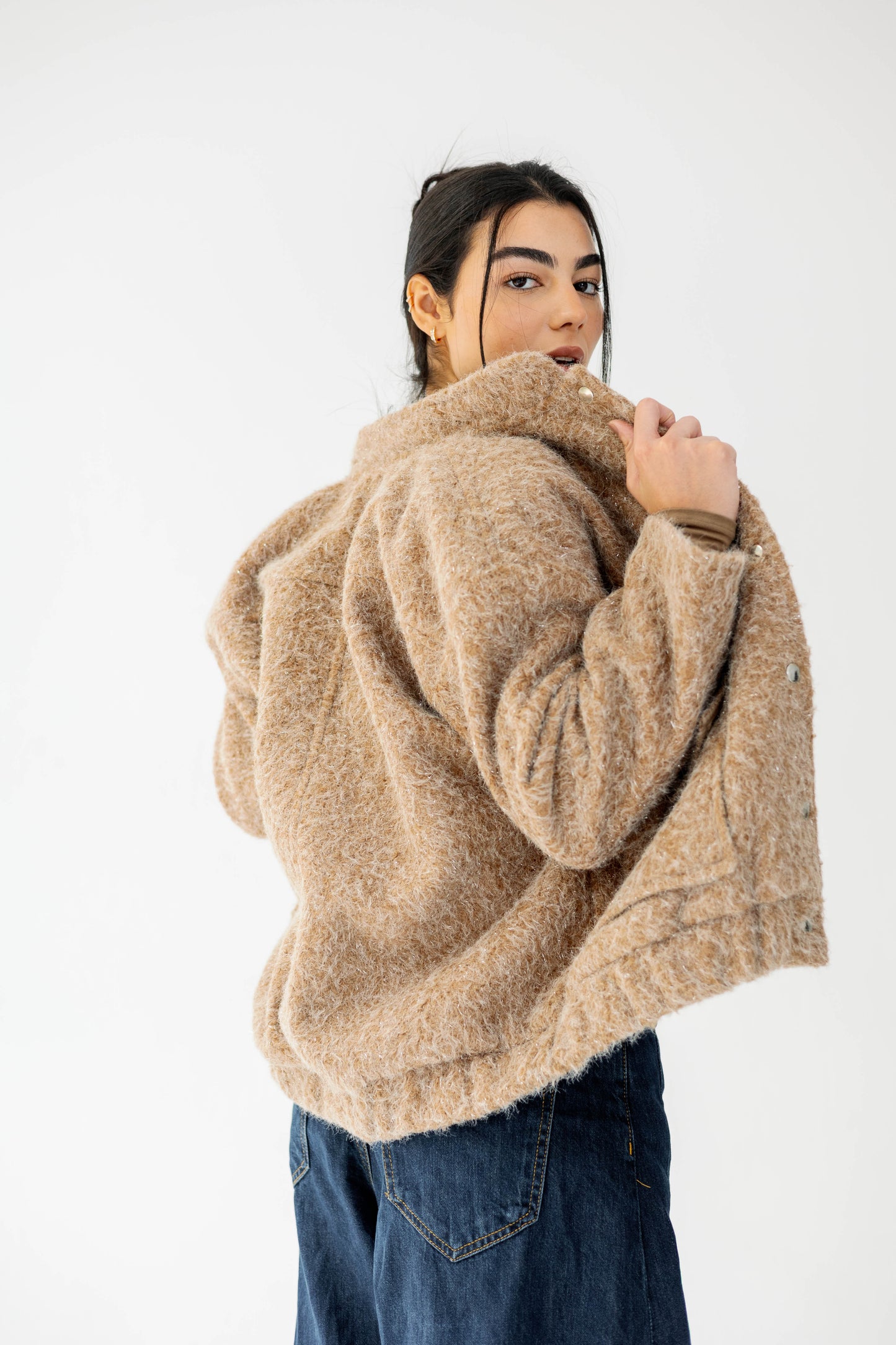The Luxe Teddy Bouclé in caramel