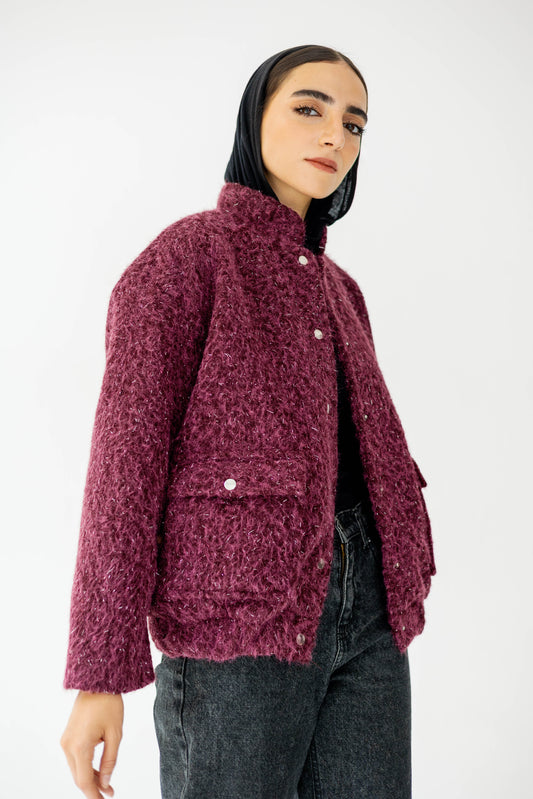 The Luxe Teddy Bouclé in Berry