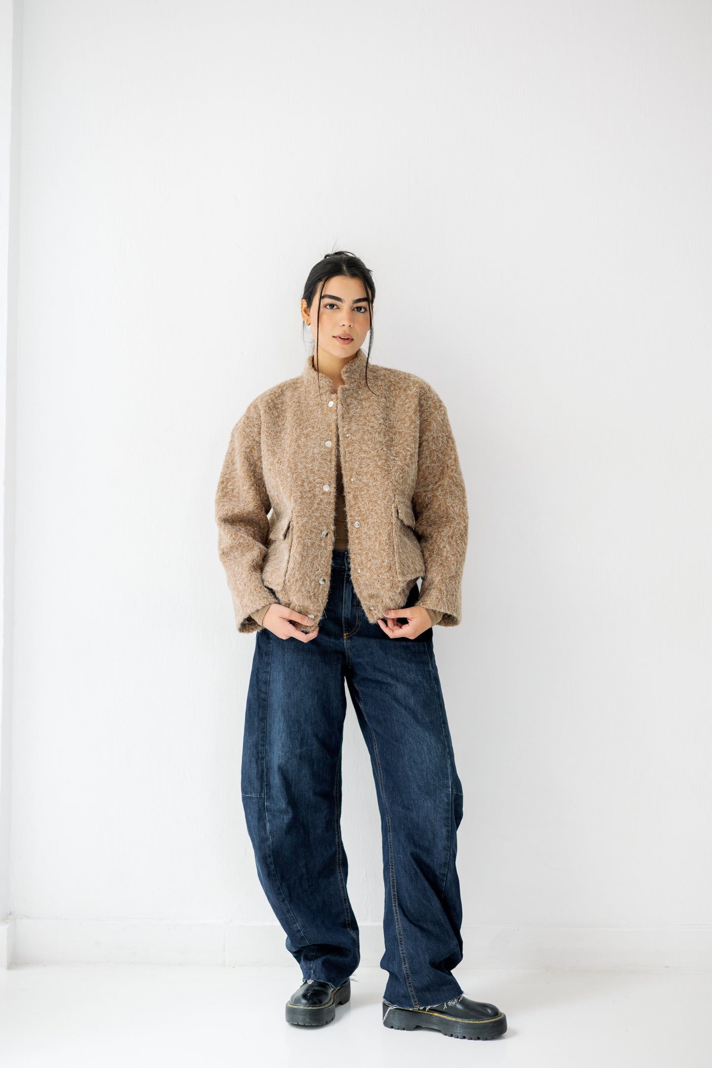 The Luxe Teddy Bouclé in caramel