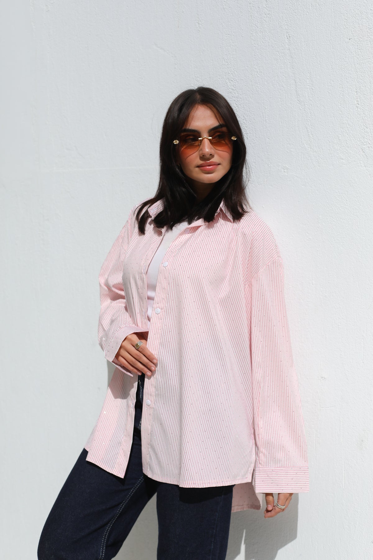 Stardust stripe shirt in pink