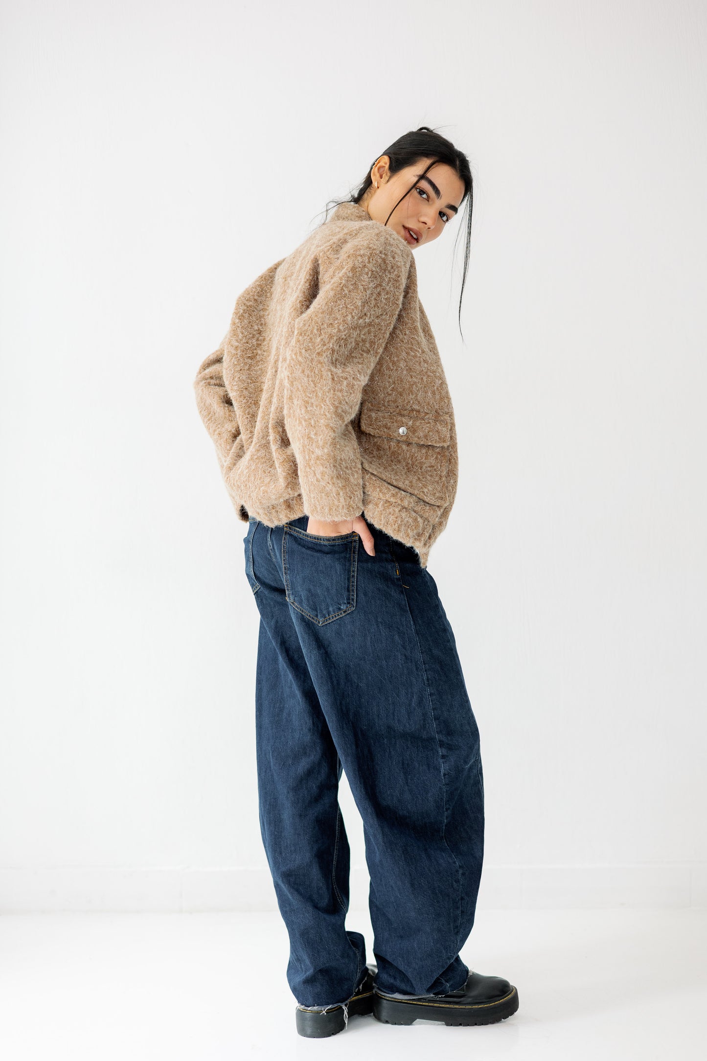 The Luxe Teddy Bouclé in caramel