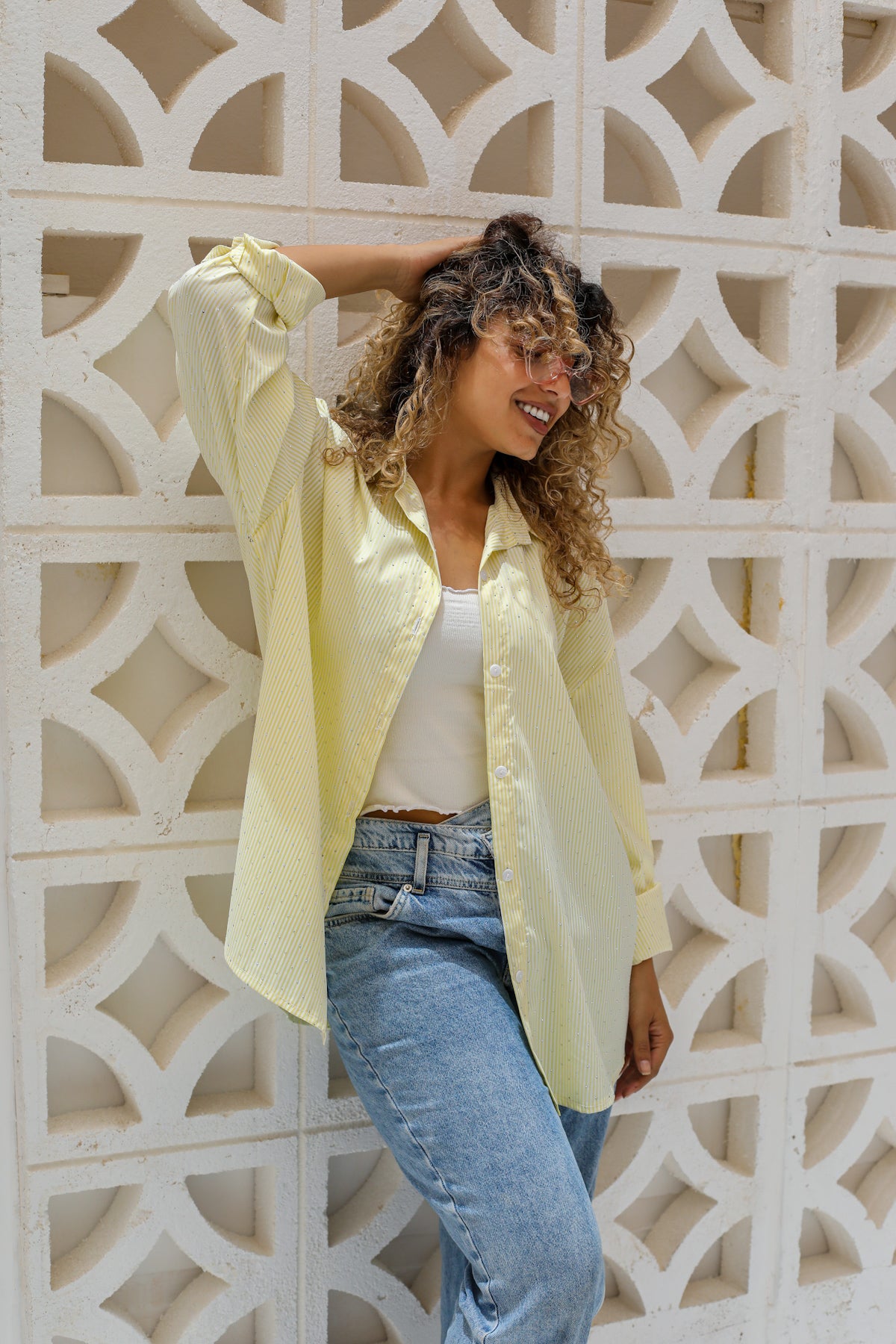 Stardust stripe shirt in yellow