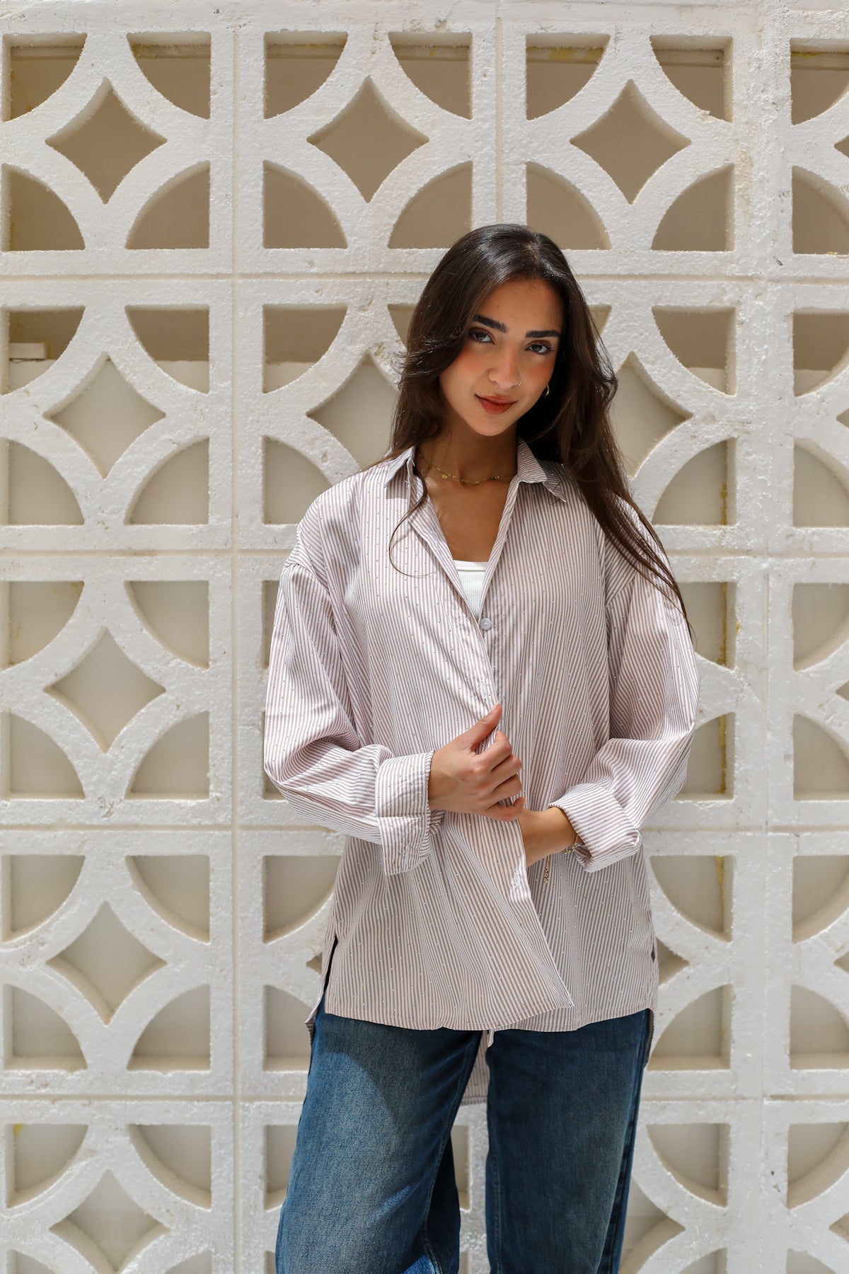 Stardust stripe shirt in beige