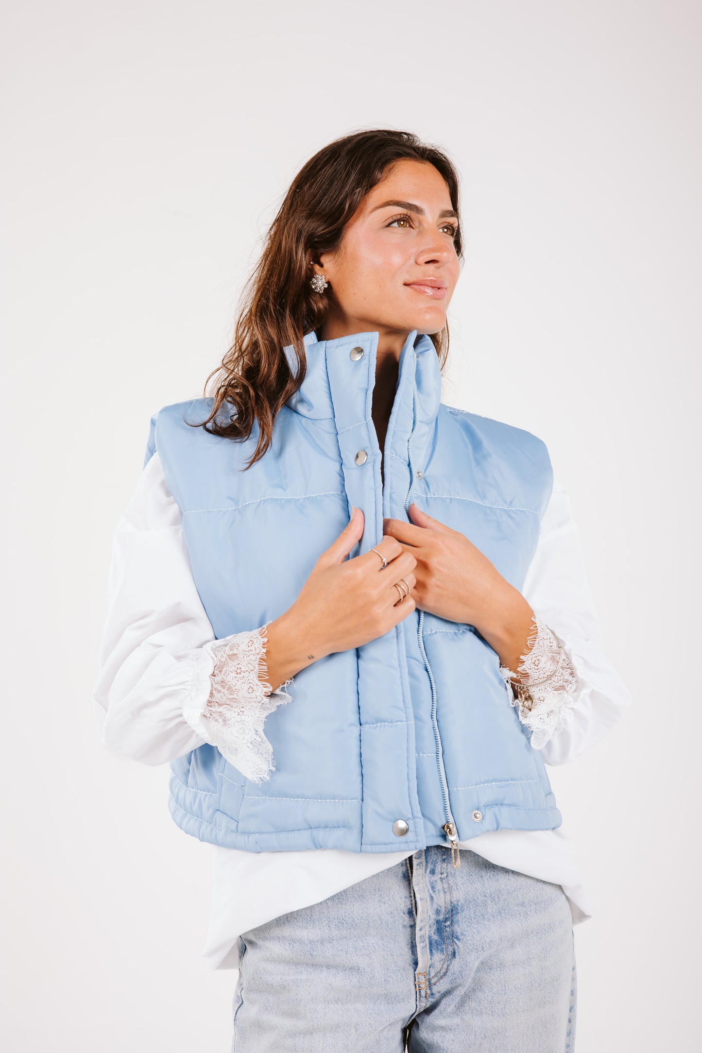 Crop puffer vest