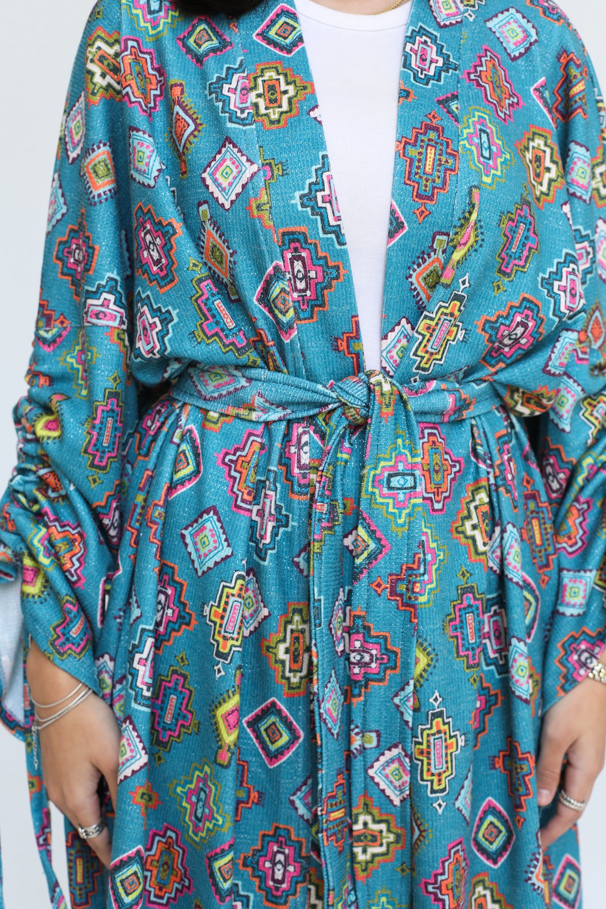 Turquoise Mosaic Kimono
