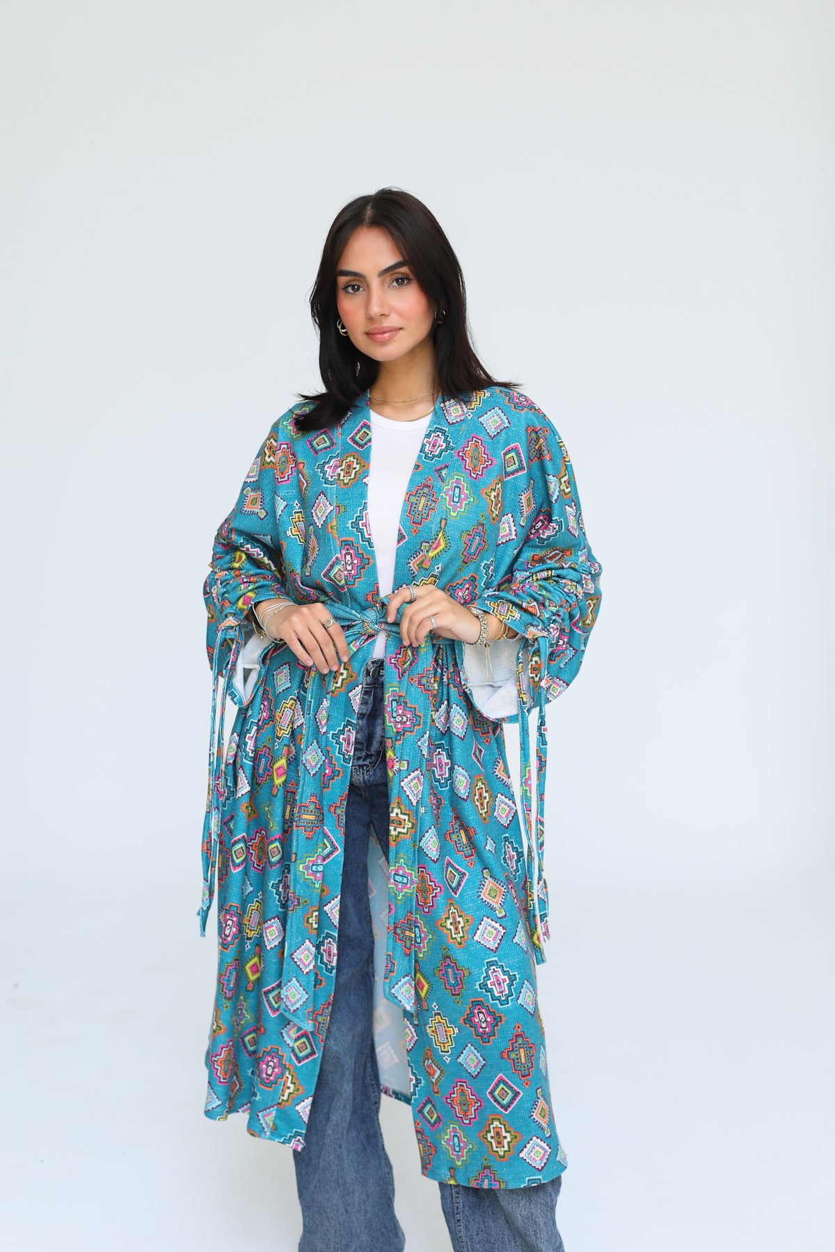 Turquoise Mosaic Kimono