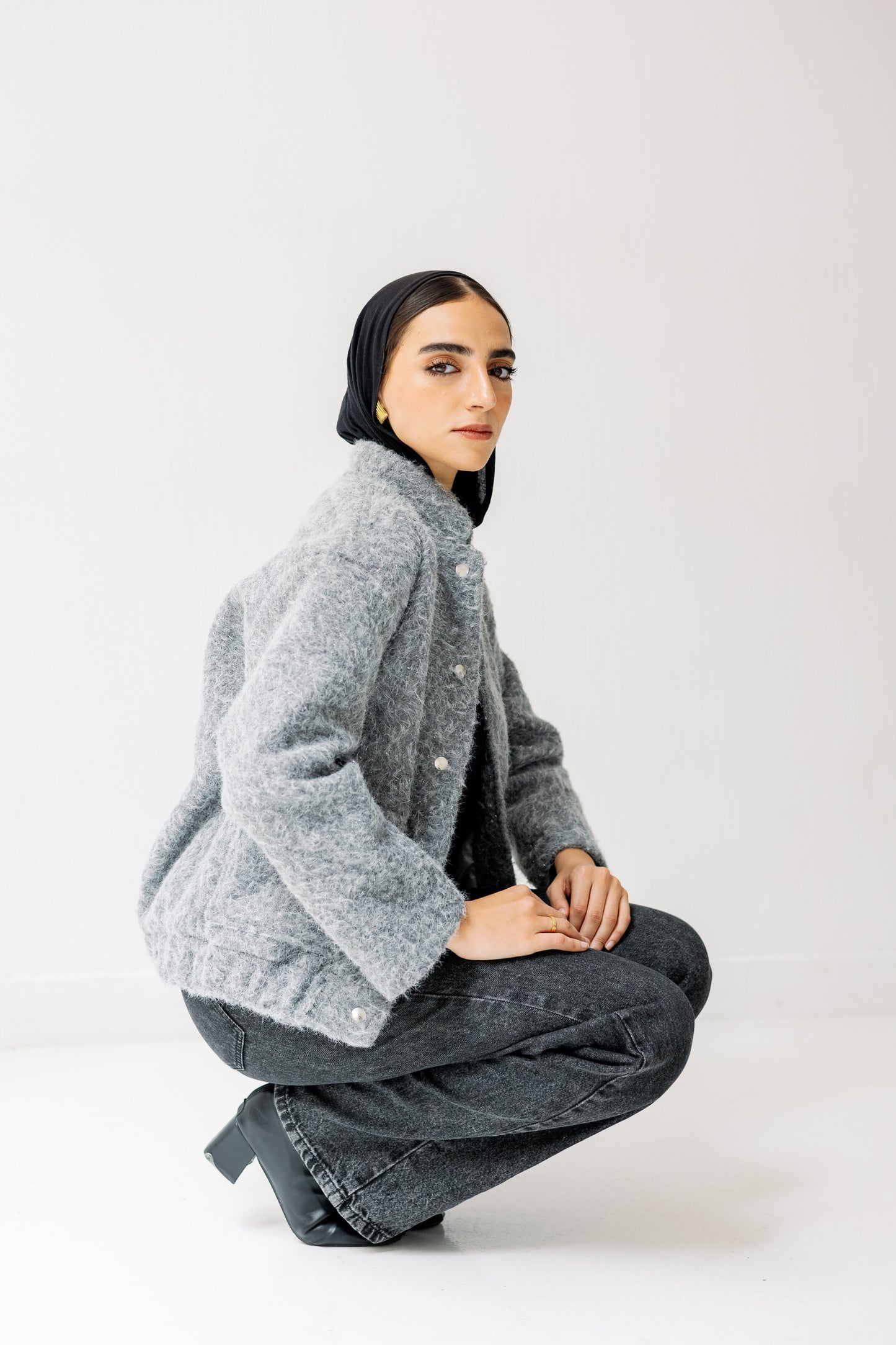 The Luxe Teddy Bouclé in Grey